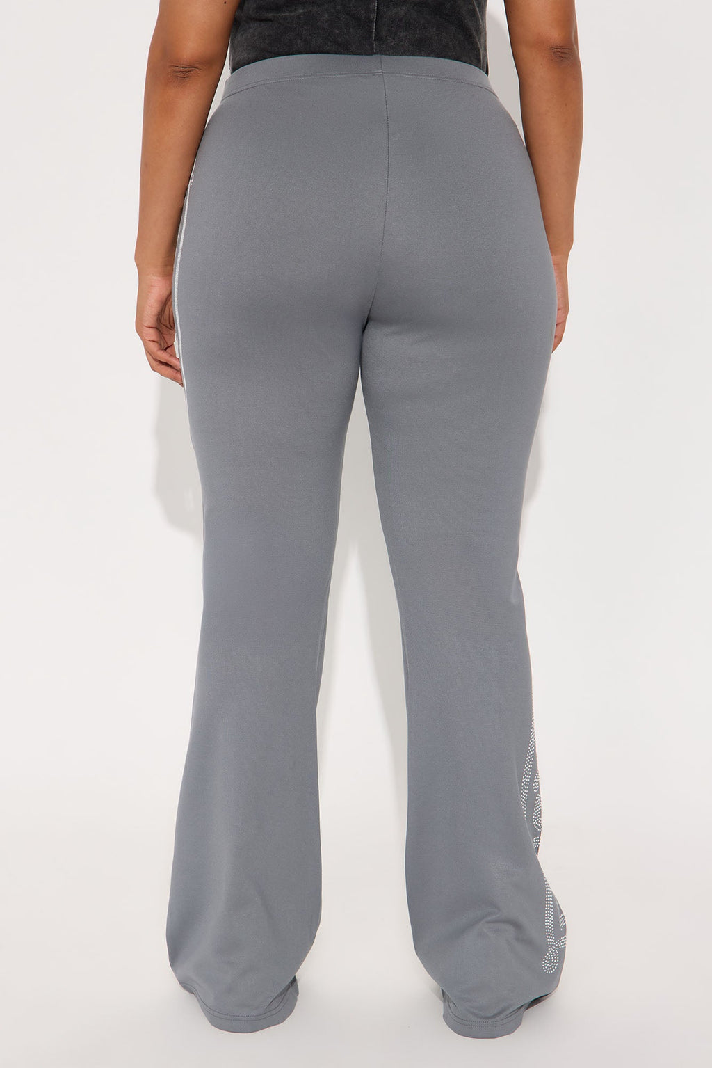 Von Dutch Rhinestone Washed Flared Pant - Charcoal/combo