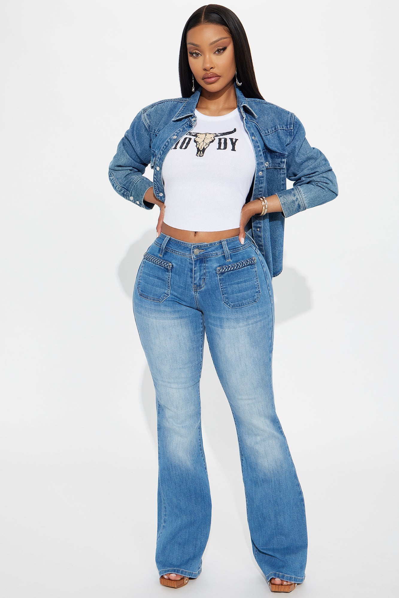 Je T'aime Denim Flare Jeans - Medium Wash