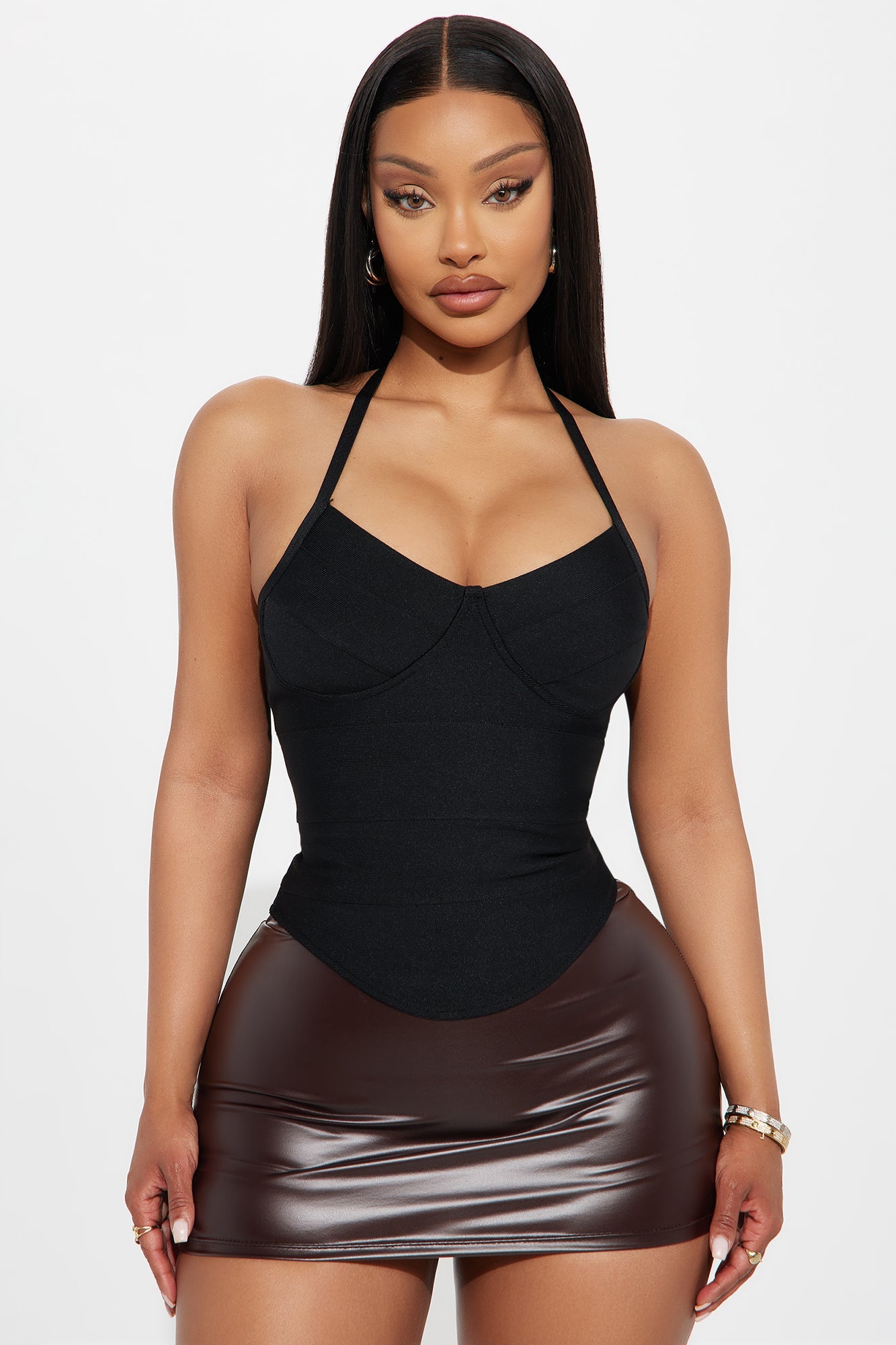 Slow-Motion Bandage Halter Top - Black