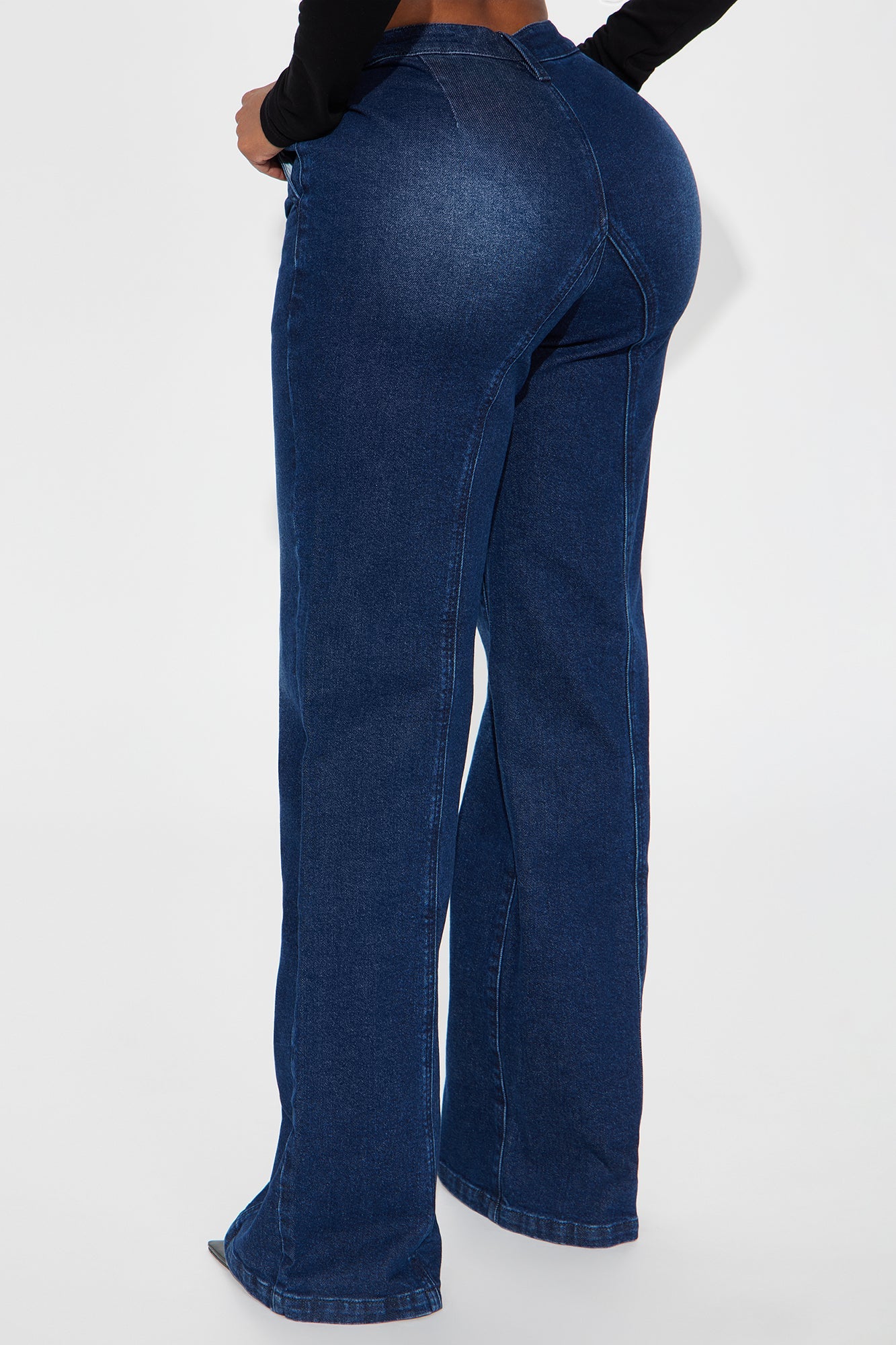 Zip It Up Wide Leg TrouserJeans - Dark Wash