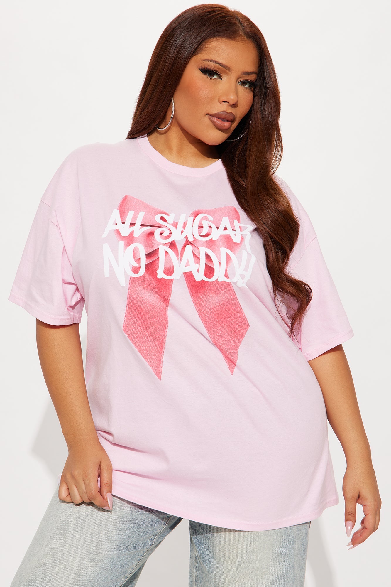 All Sugar No Daddy Oversized Tee - Pink