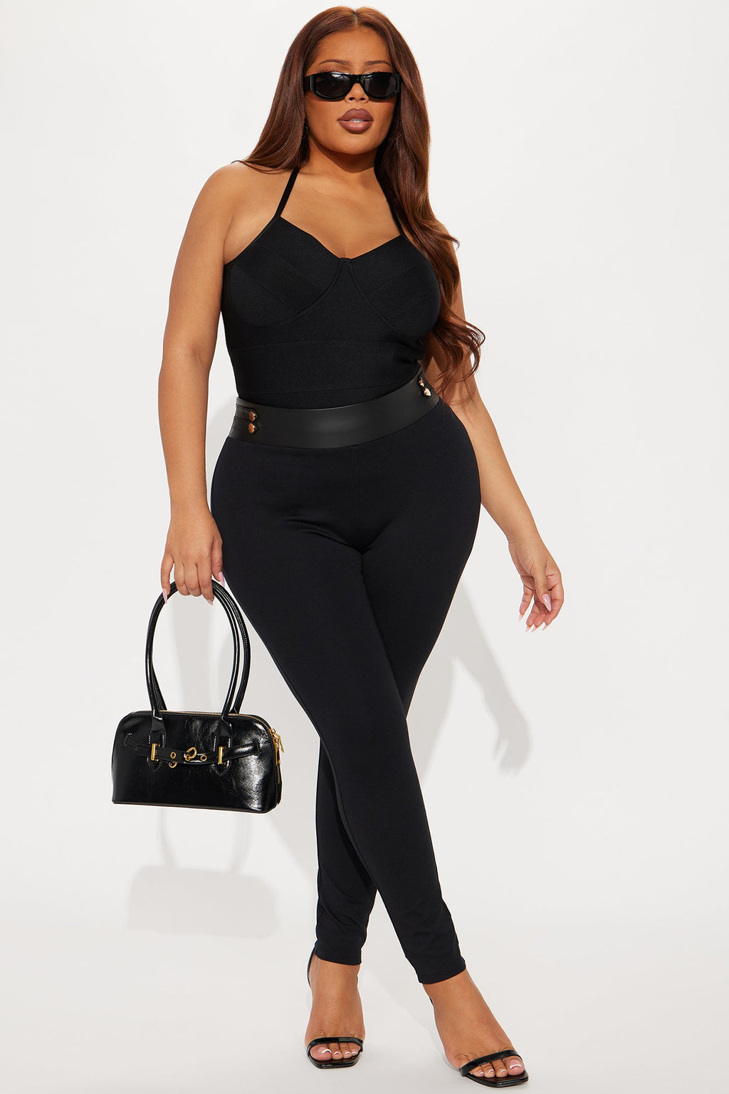Slow-Motion Bandage Halter Top - Black