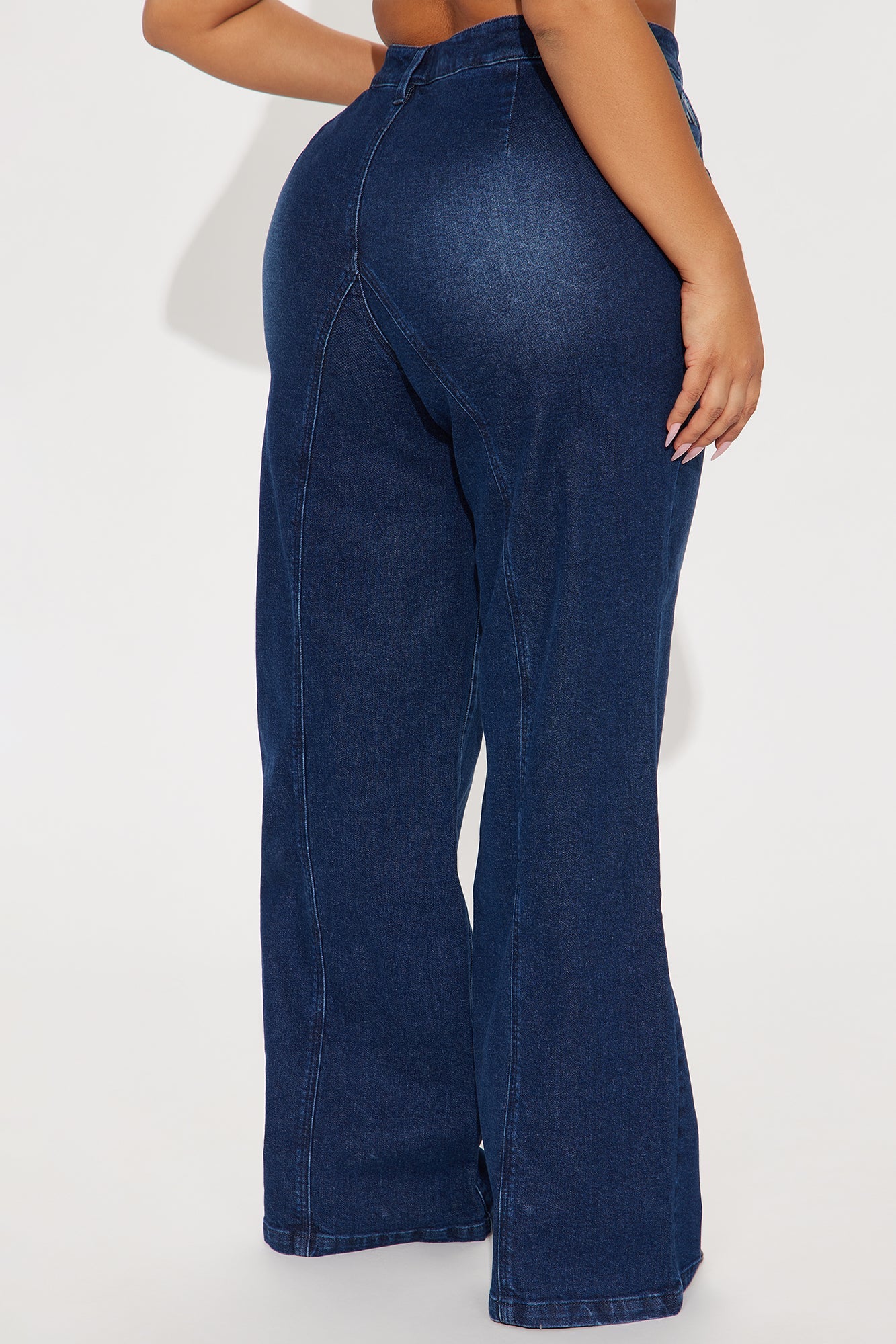 Zip It Up Wide Leg TrouserJeans - Dark Wash
