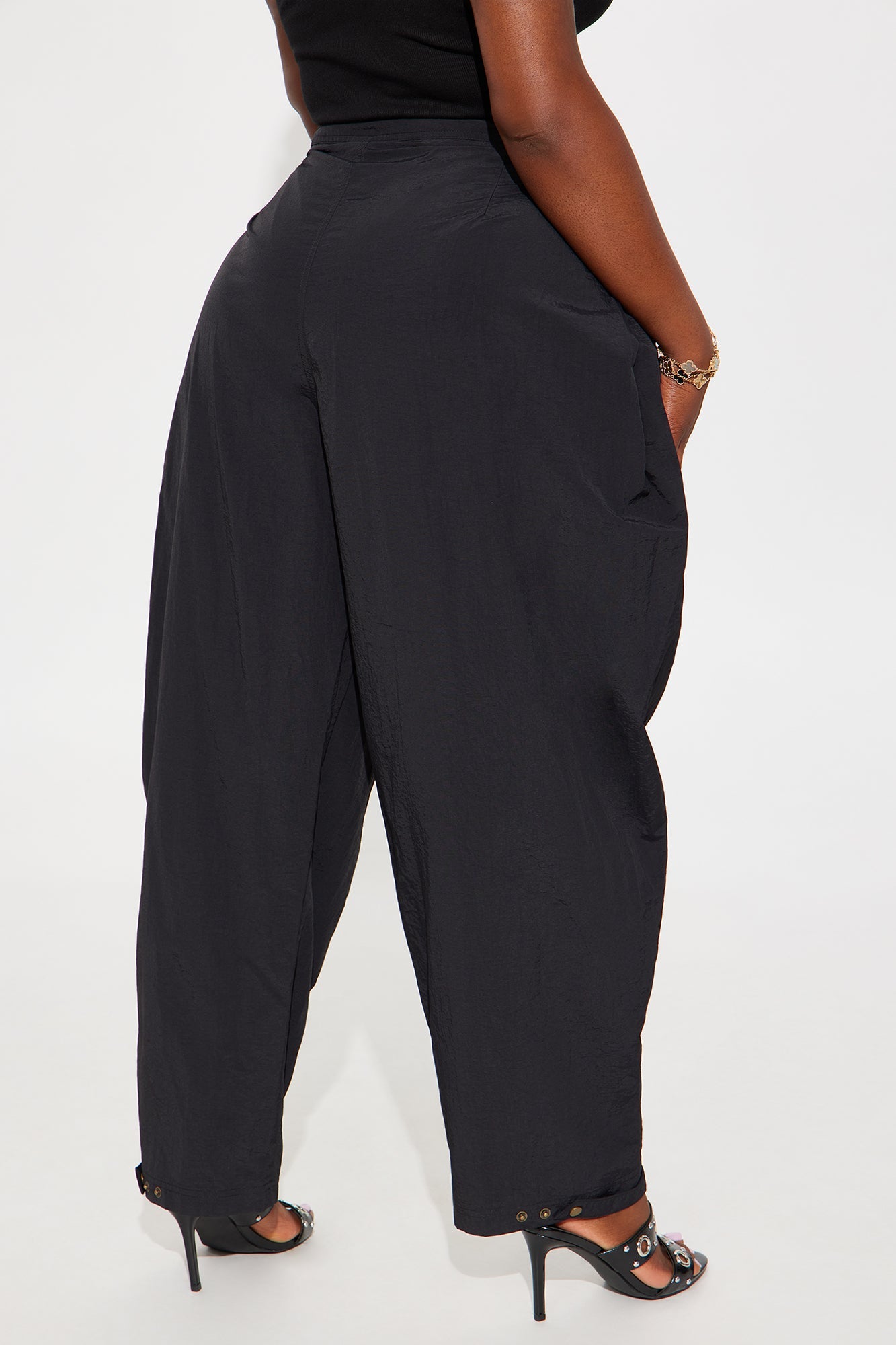 Nylon Windbreaker Pant - Black