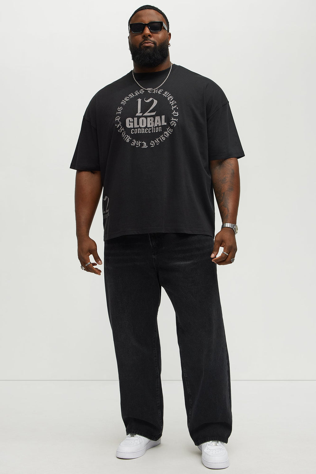 12 Global Oversized Short Sleeve Tee - Black