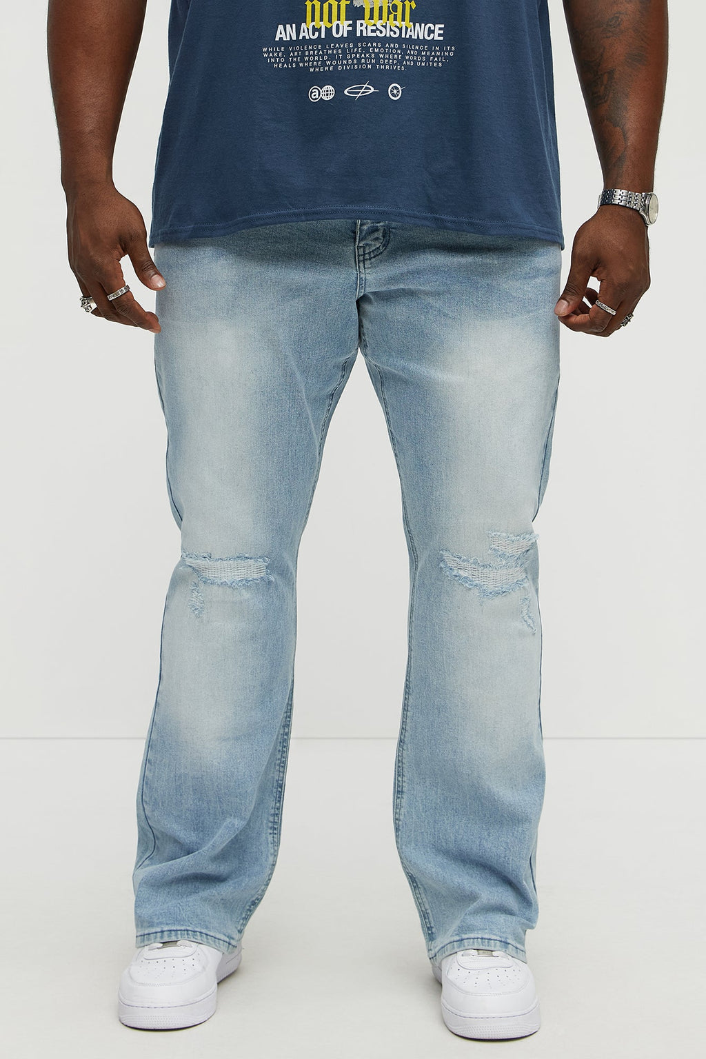 Dreamy Stacked Slim Flare Jeans - Light Blue Wash