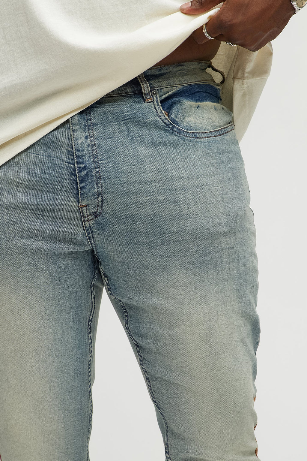 Be Resilient Embroidered Skinny Jeans - Medium Blue Wash