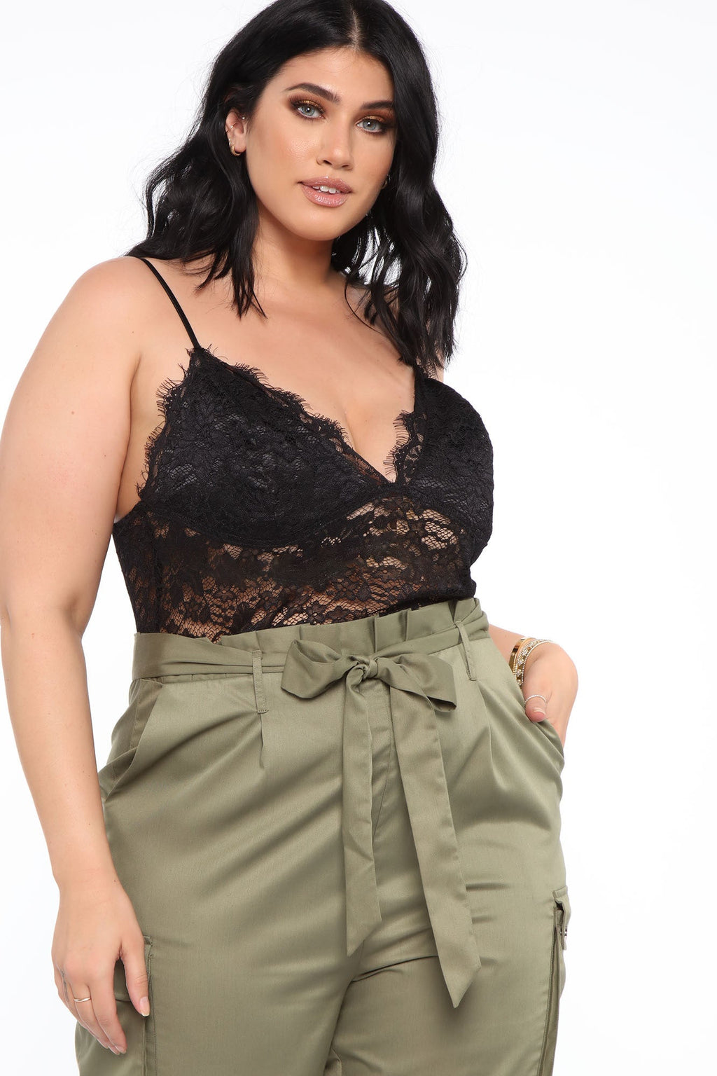 Can't Forget It Cargo Jumpsuit - Black/Olive