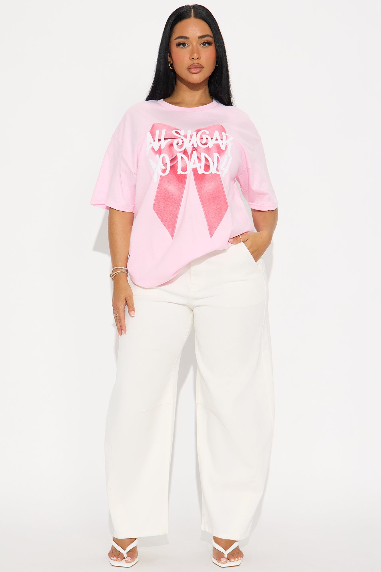 All Sugar No Daddy Oversized Tee - Pink