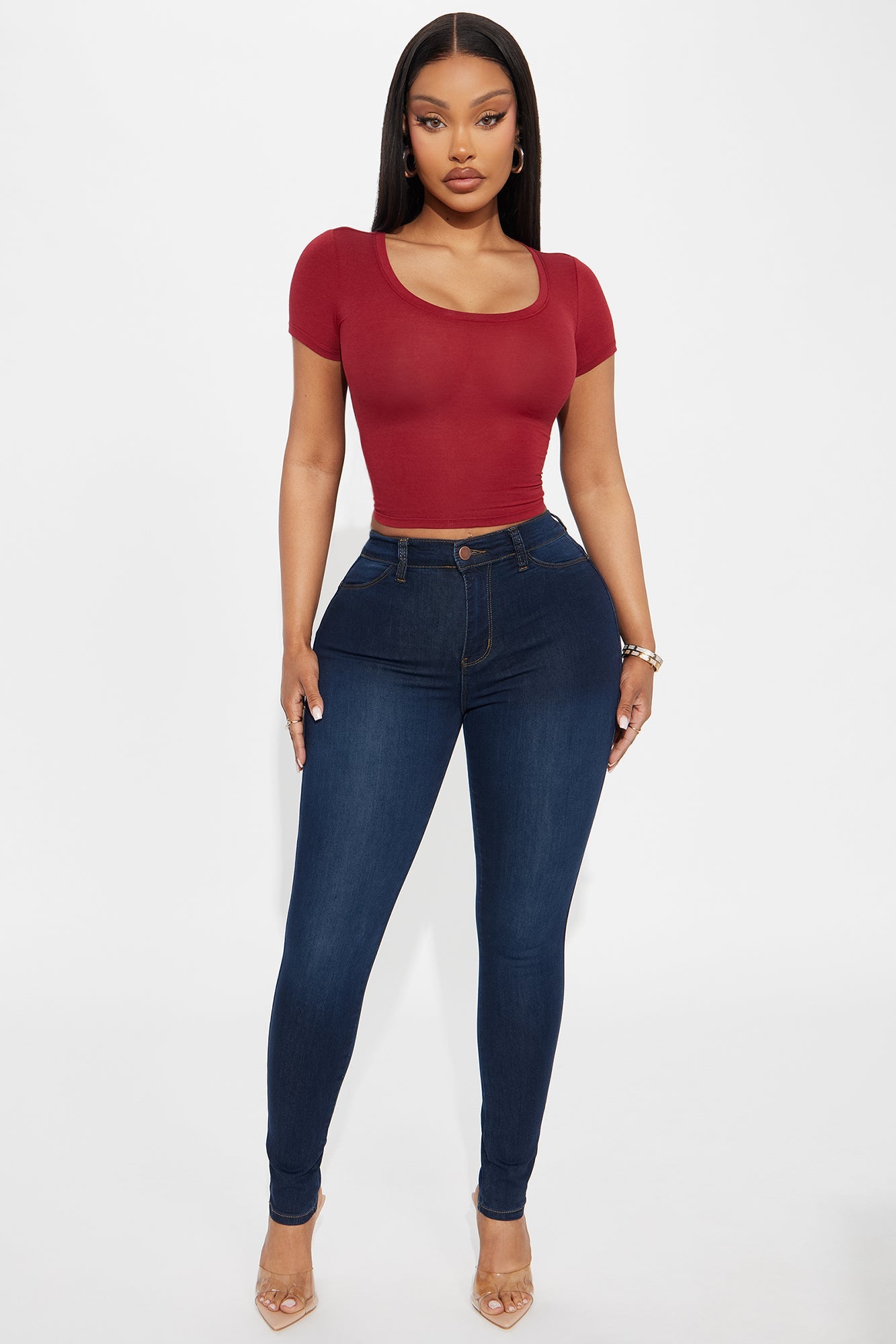 Ally Short Sleeve Tee - Burgundy