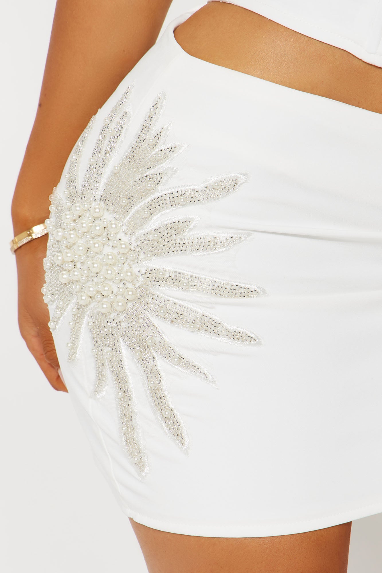 Sofia Embellished Skirt Set - White