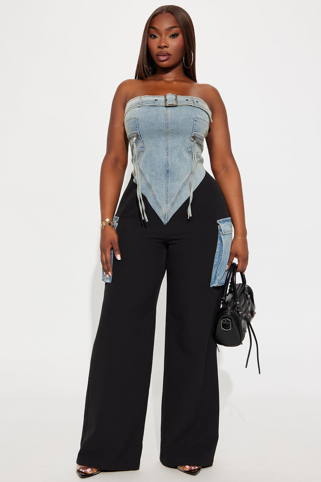 Caught Your Attention Denim Jumpsuit - Denim