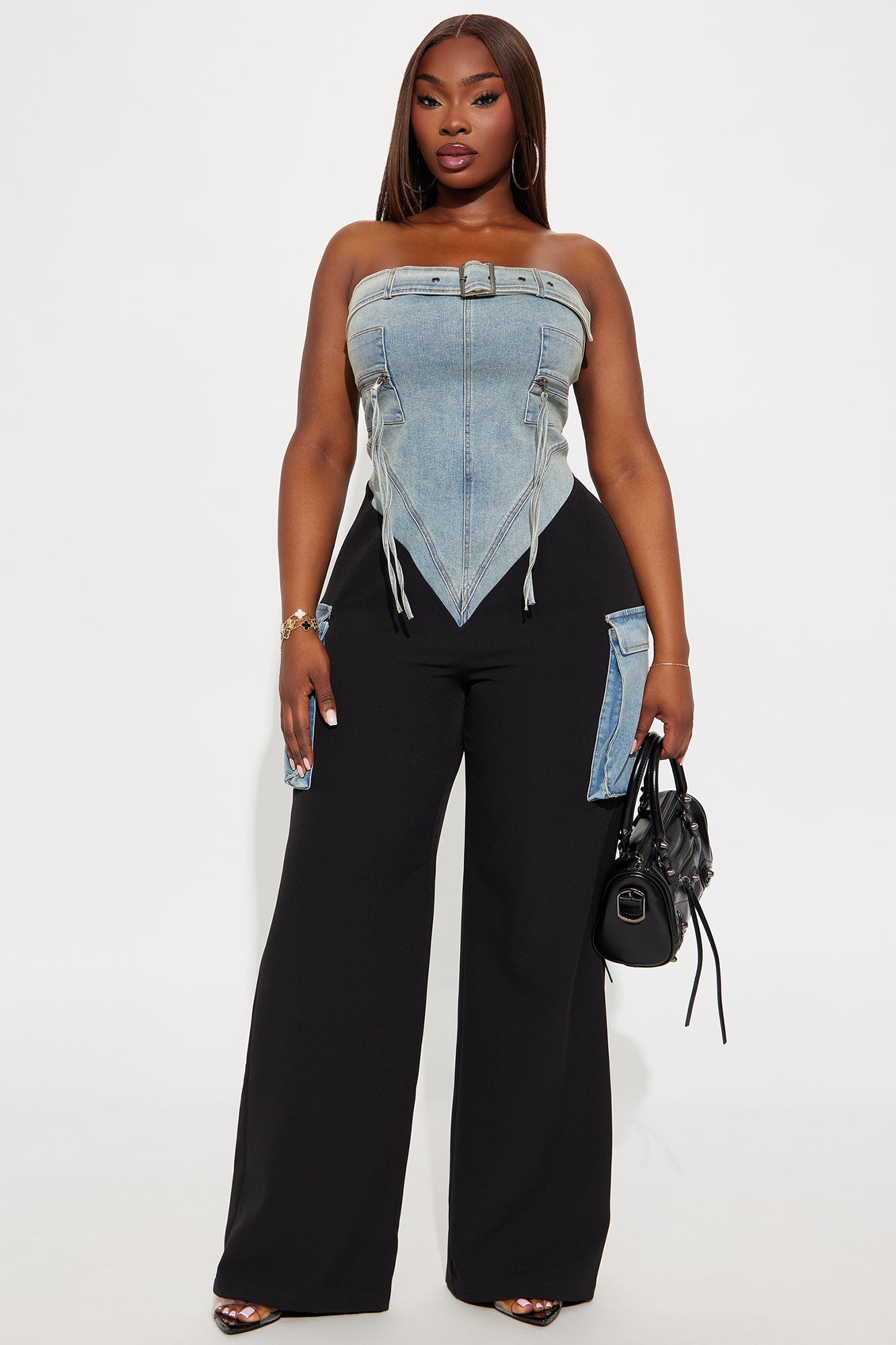 Caught Your Attention Denim Jumpsuit - Denim