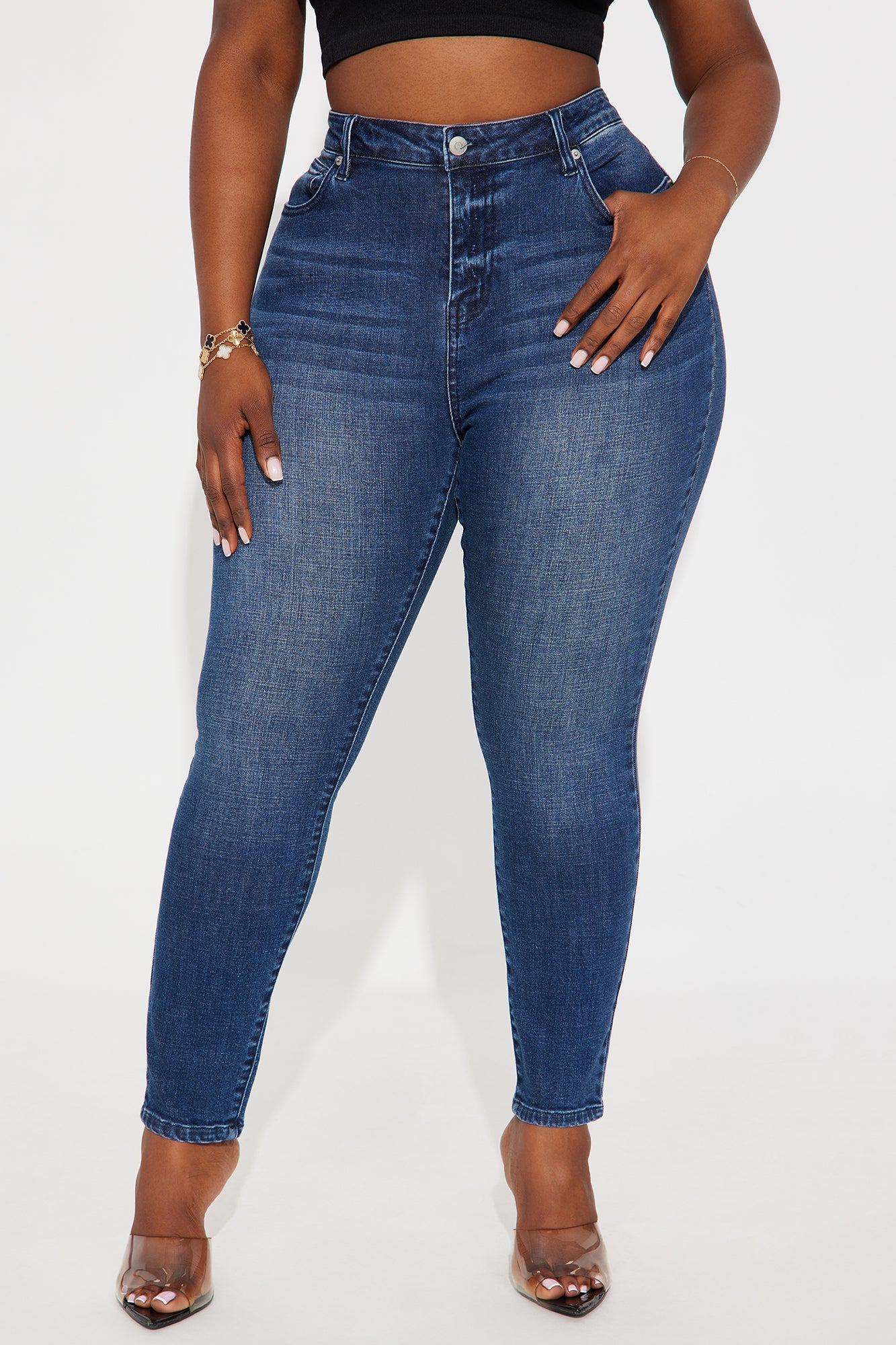 Top Notch High Rise Skinny Jeans - Dark Wash