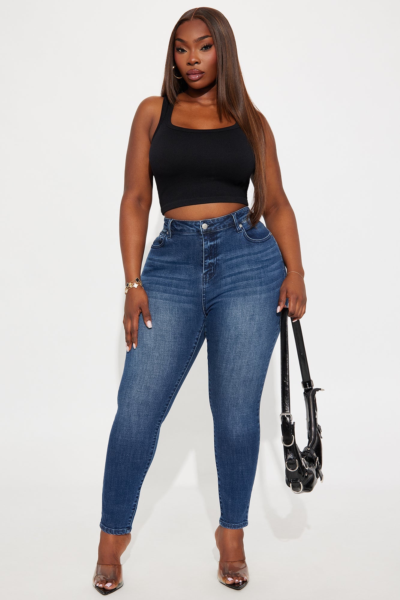Top Notch High Rise Skinny Jeans - Dark Wash