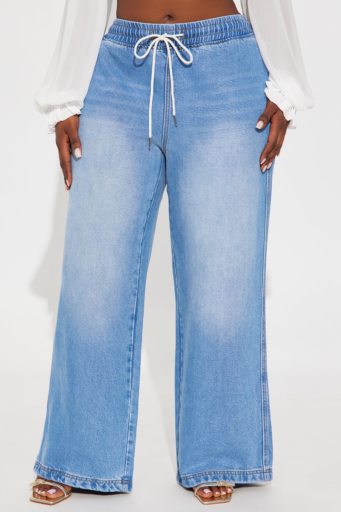 Ocean Drive Drapey Wide Leg Jeans - Vintage Wash