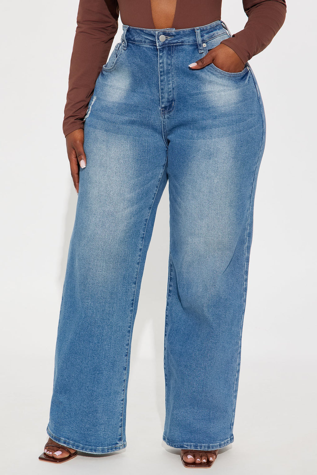 Alameda Stretch Wide Leg Jeans - Medium Wash