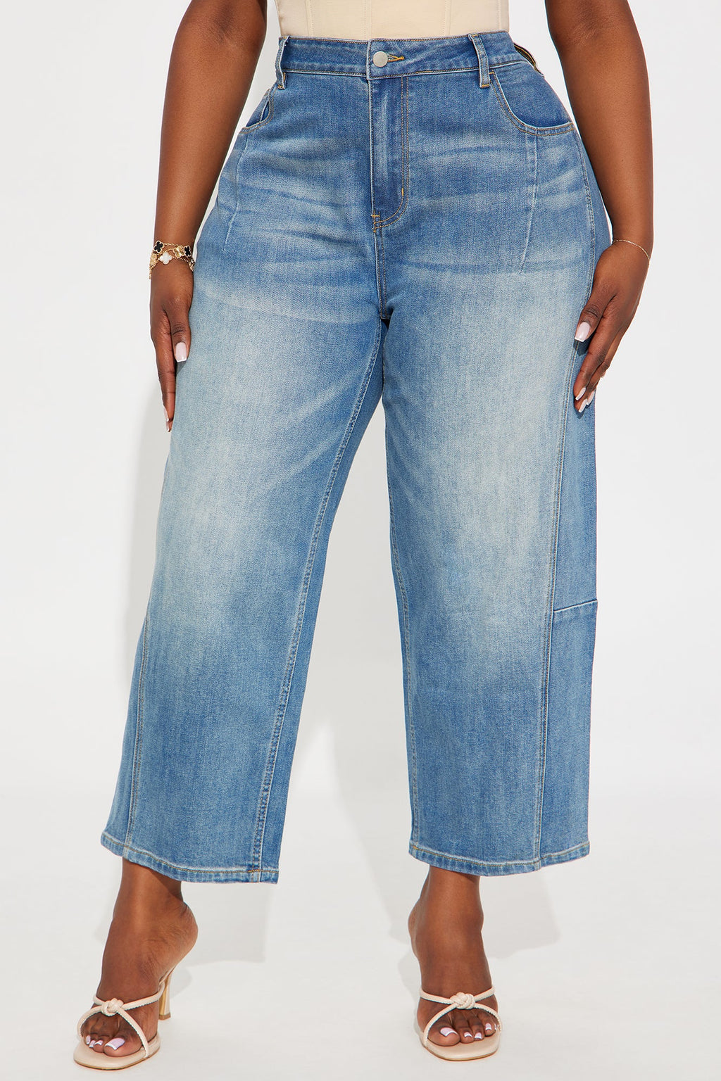 Overdrive Cropped Wide Leg Jeans - Medium Wash