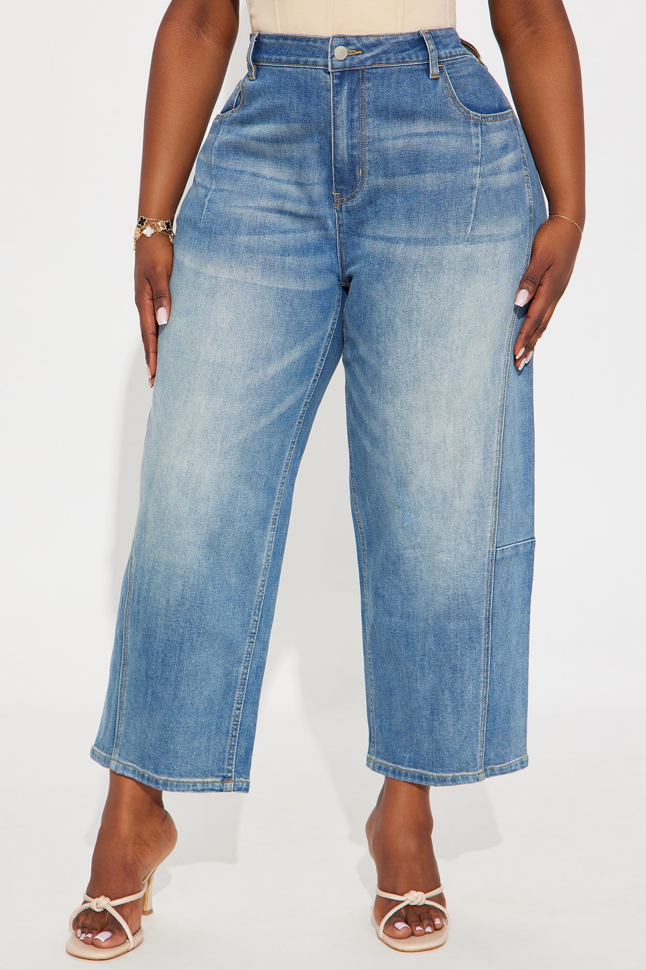 Overdrive Cropped Wide Leg Jeans - Medium Wash
