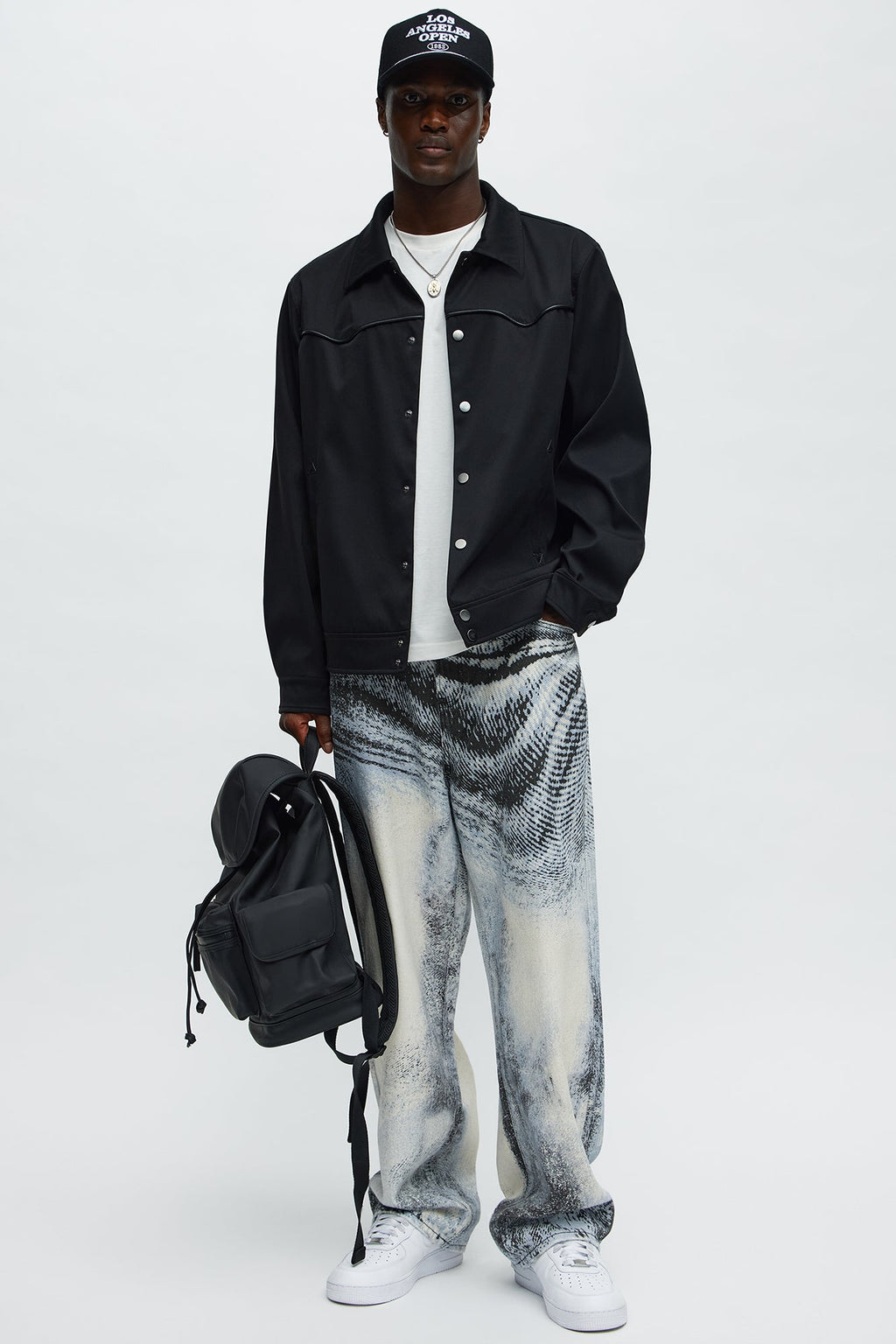 Baggy All The Wavez Printed Jeans - Light Wash