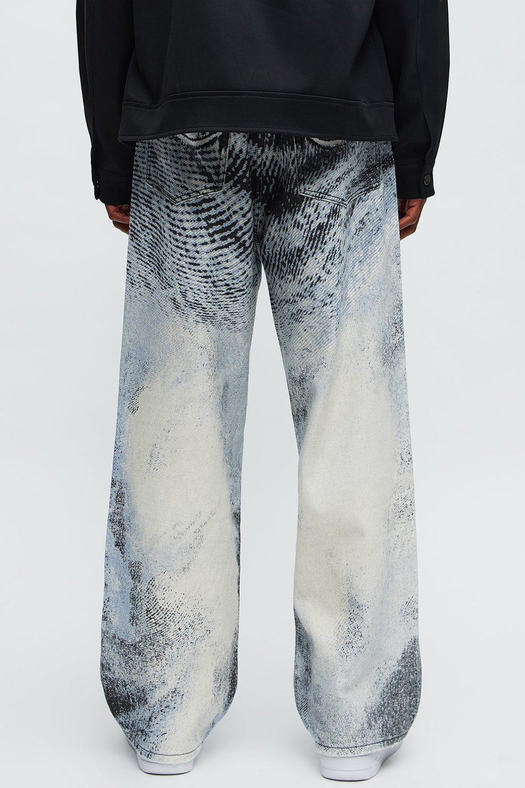 Baggy All The Wavez Printed Jeans - Light Wash