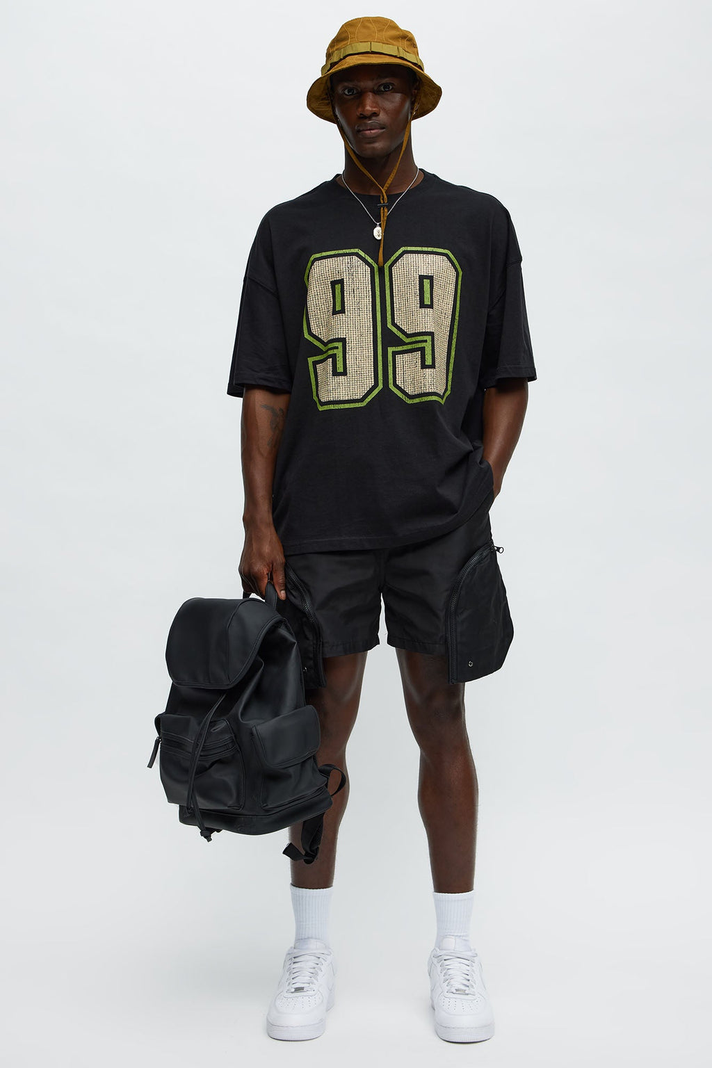 Athletic 99 Oversized Short Sleeve Tee - Black