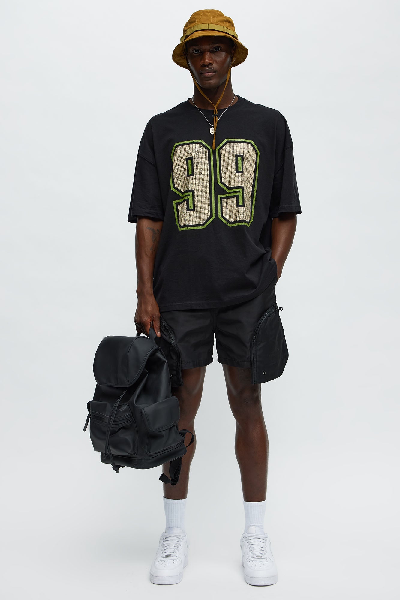 Athletic 99 Oversized Short Sleeve Tee - Black