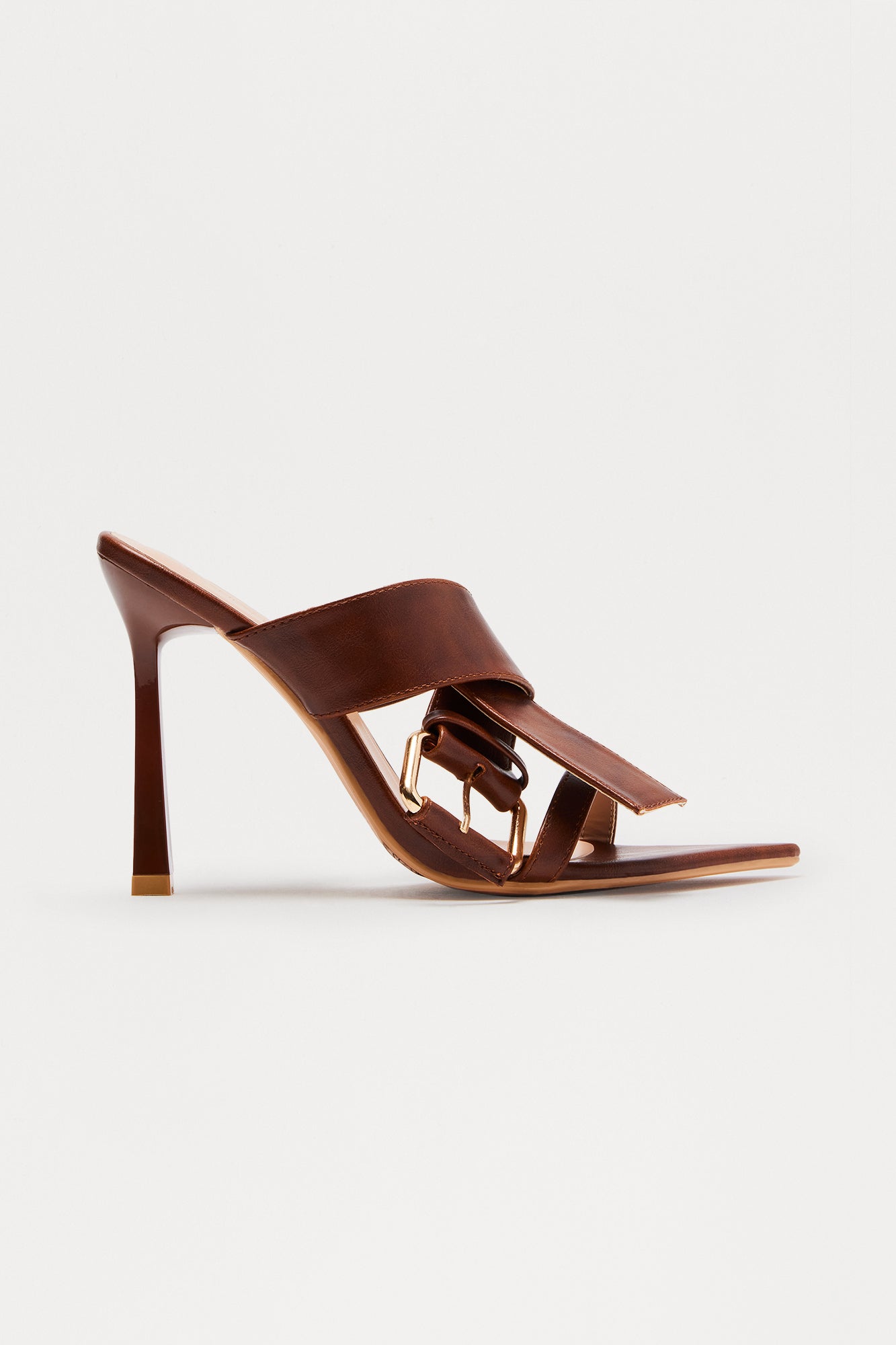 Camari Buckle Heels - Brown