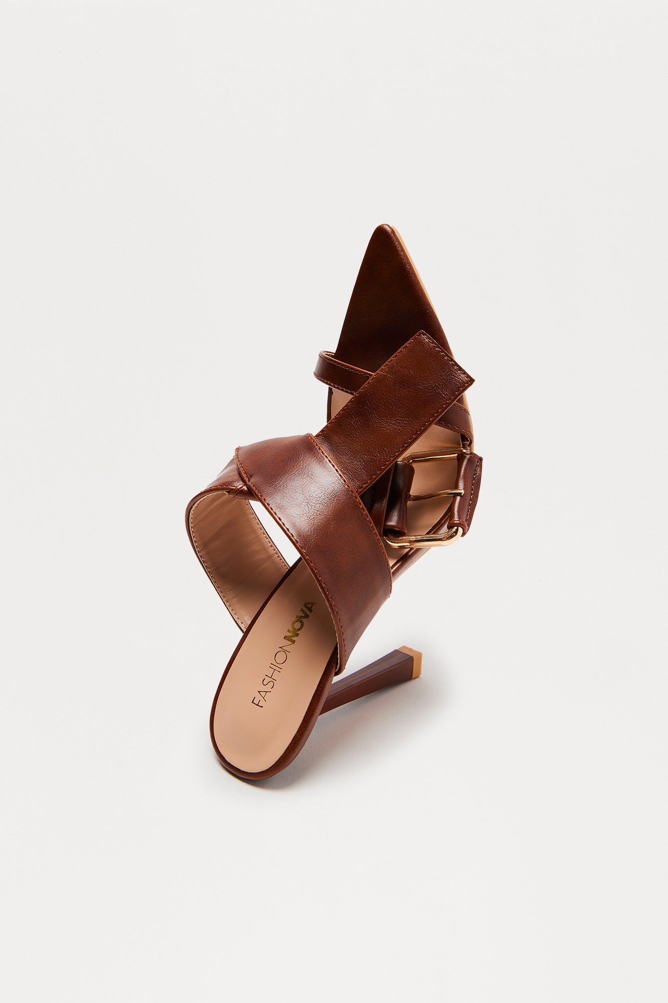 Camari Buckle Heels - Brown