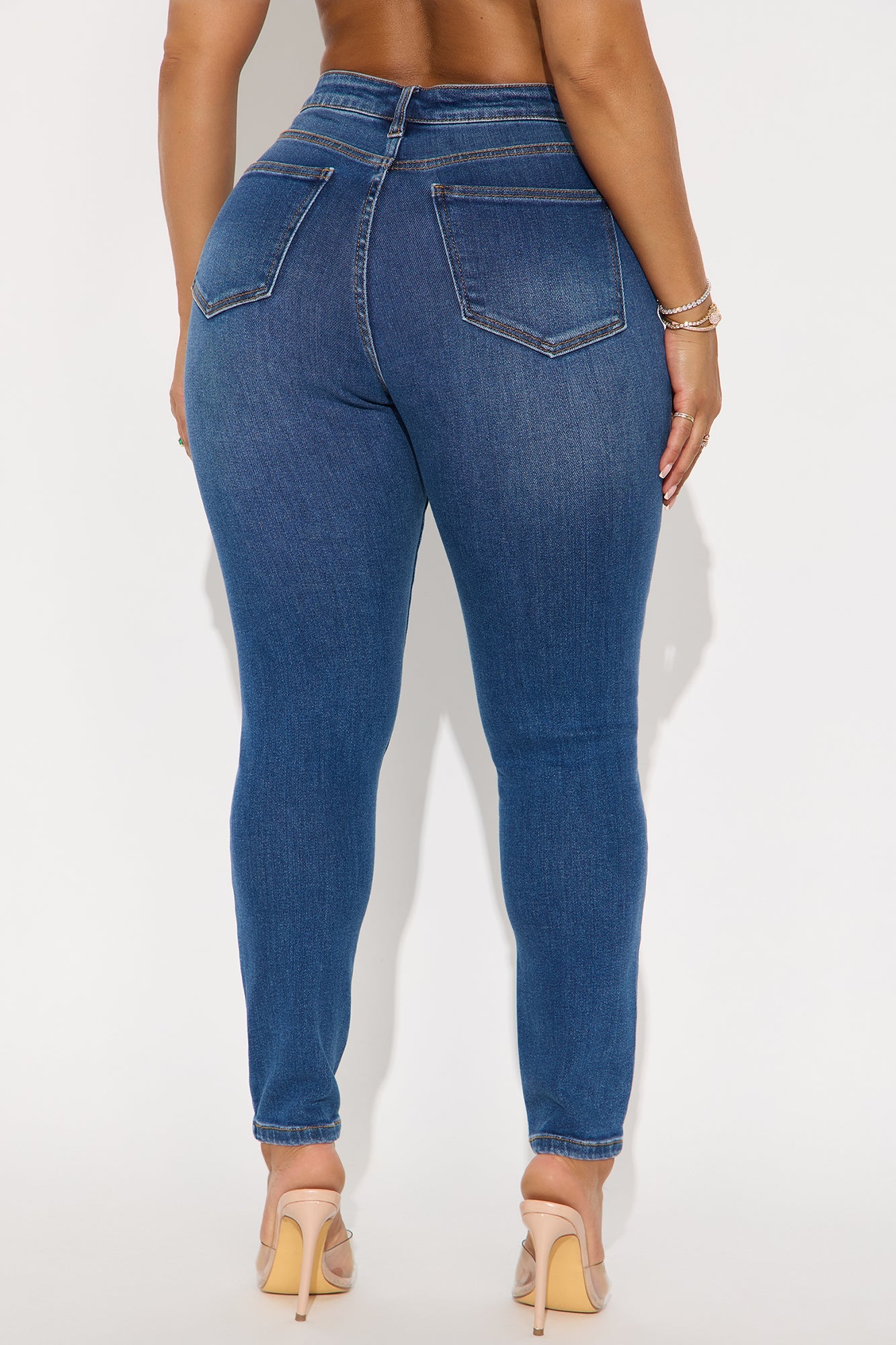 Vivacious Ripped High Rise Skinny Jeans - Medium Wash
