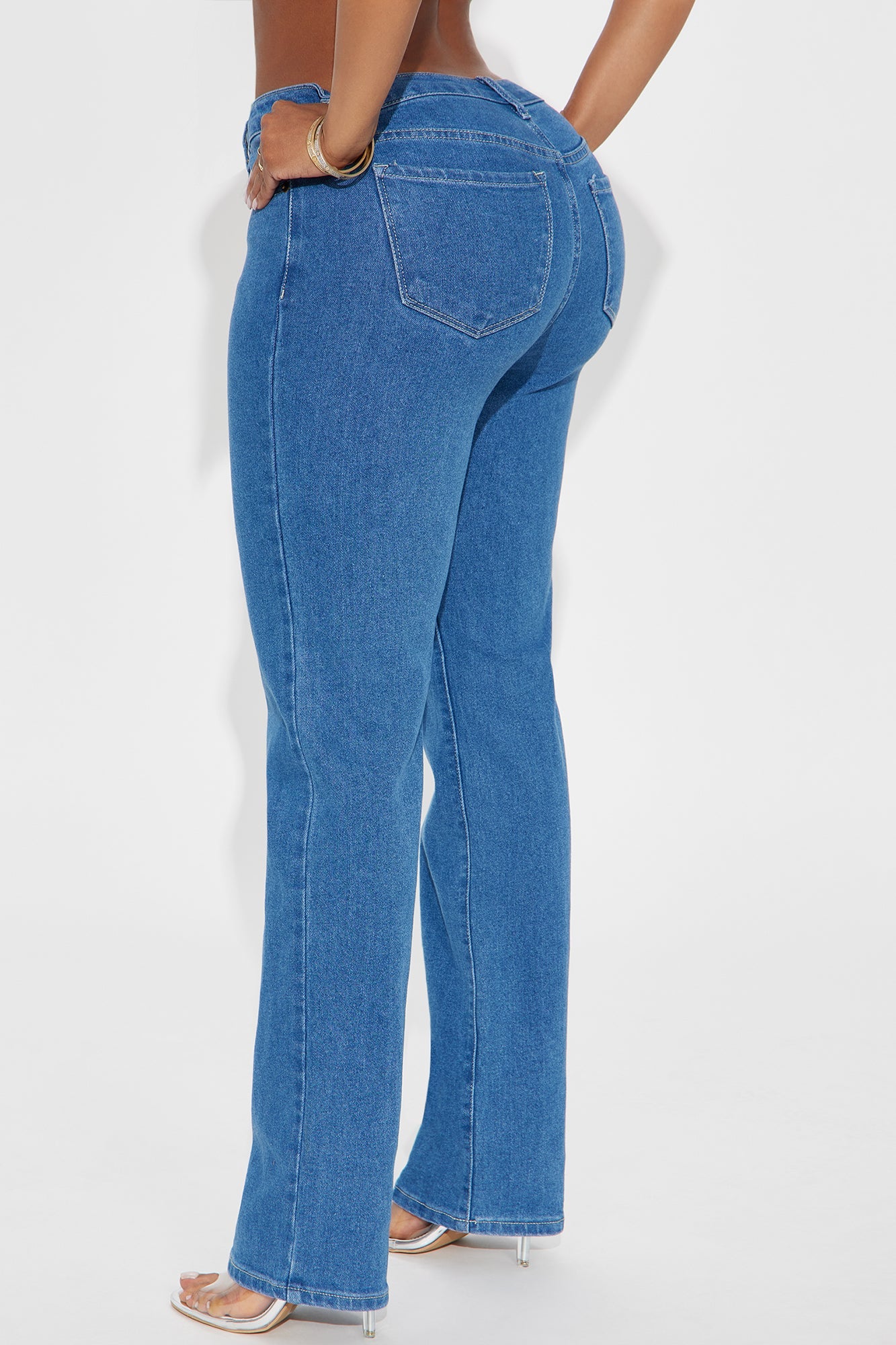 Basically Slim Straight Leg Jeans - Medium Wash