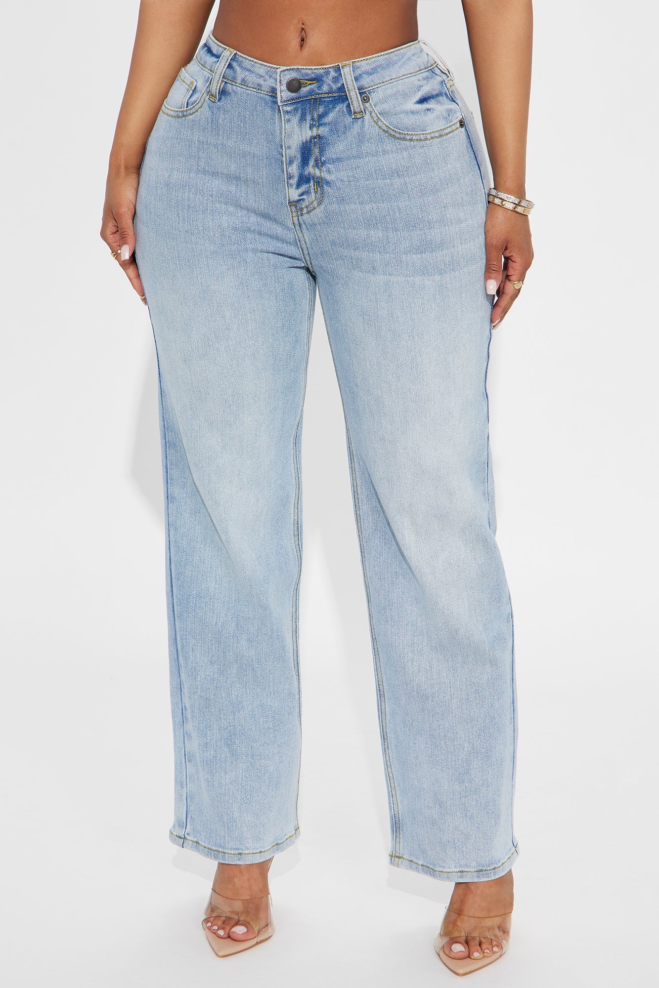 Petite Be Authentic Slouchy Stretch Straight Leg Jeans - Vintage Wash