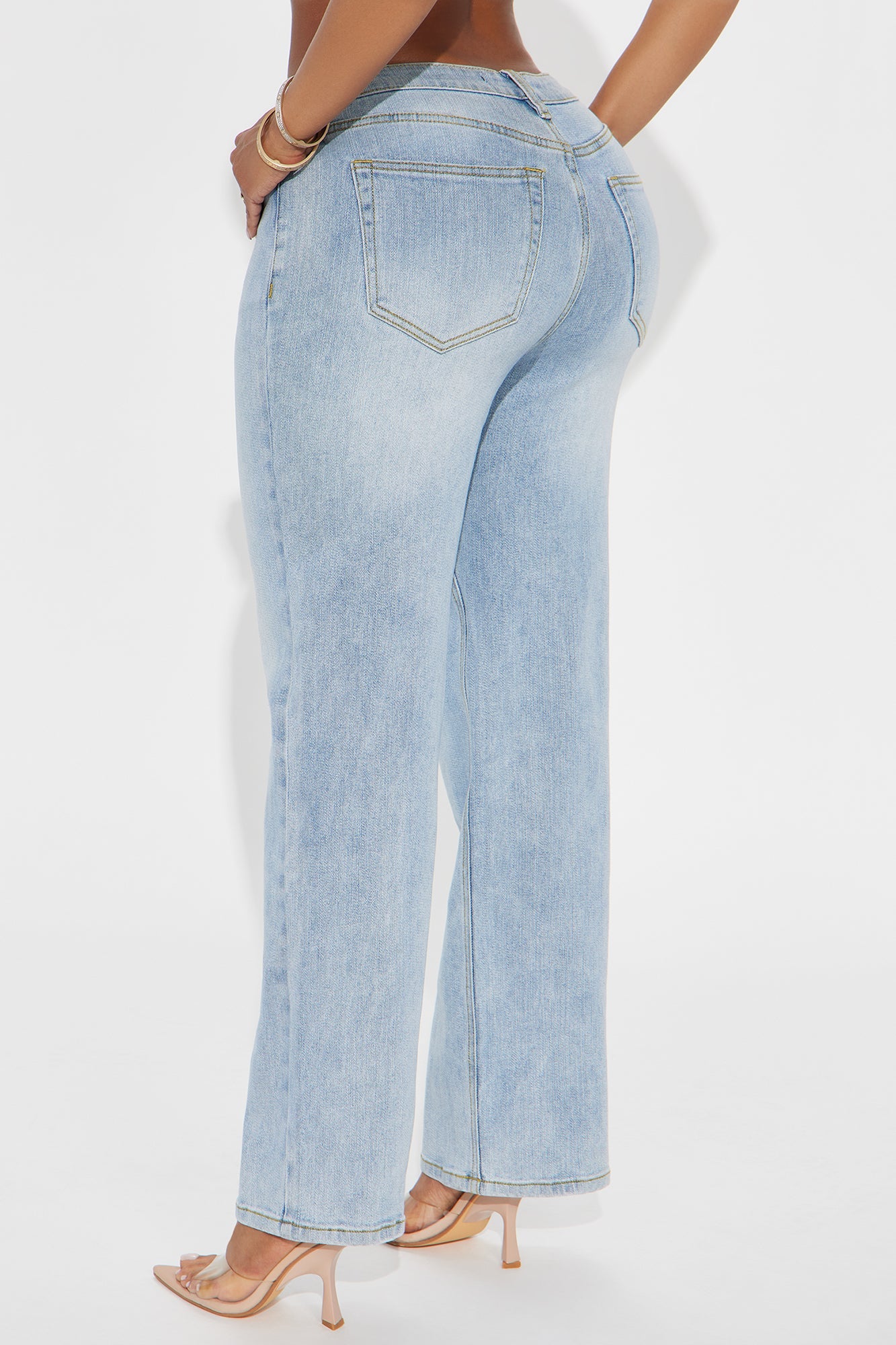Petite Be Authentic Slouchy Stretch Straight Leg Jeans - Vintage Wash