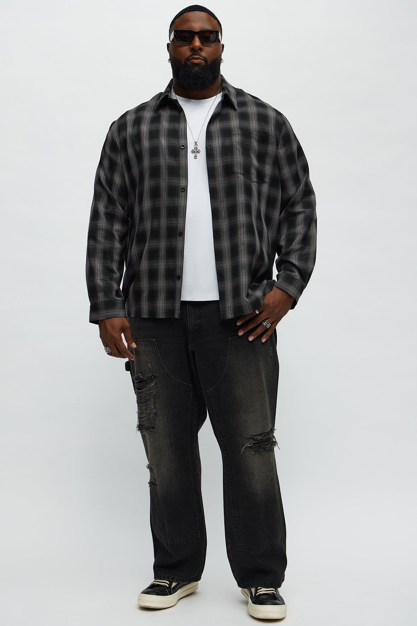 We Cool Distressed Carpenter Straight Jeans - Black Wash