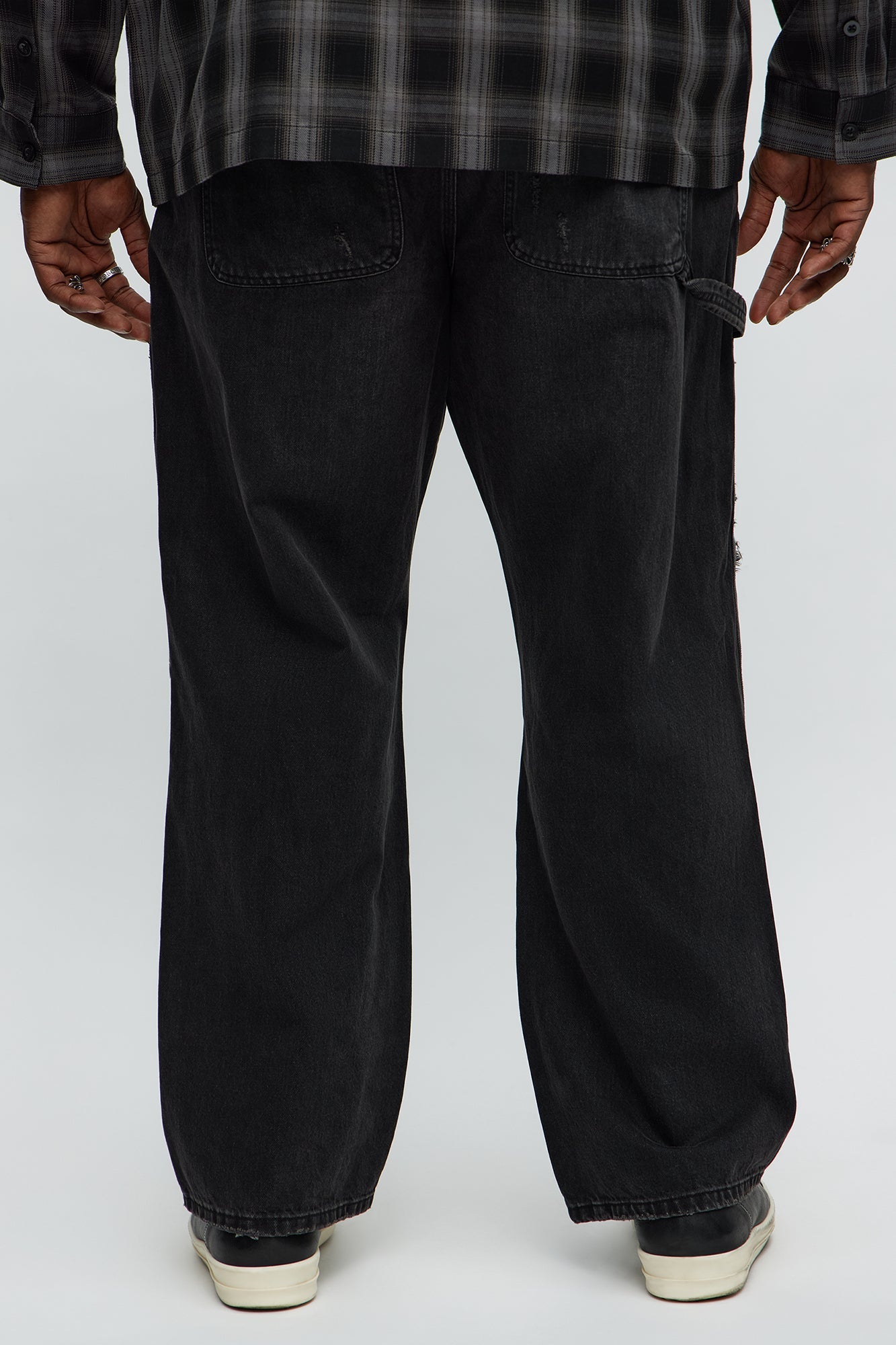 We Cool Distressed Carpenter Straight Jeans - Black Wash
