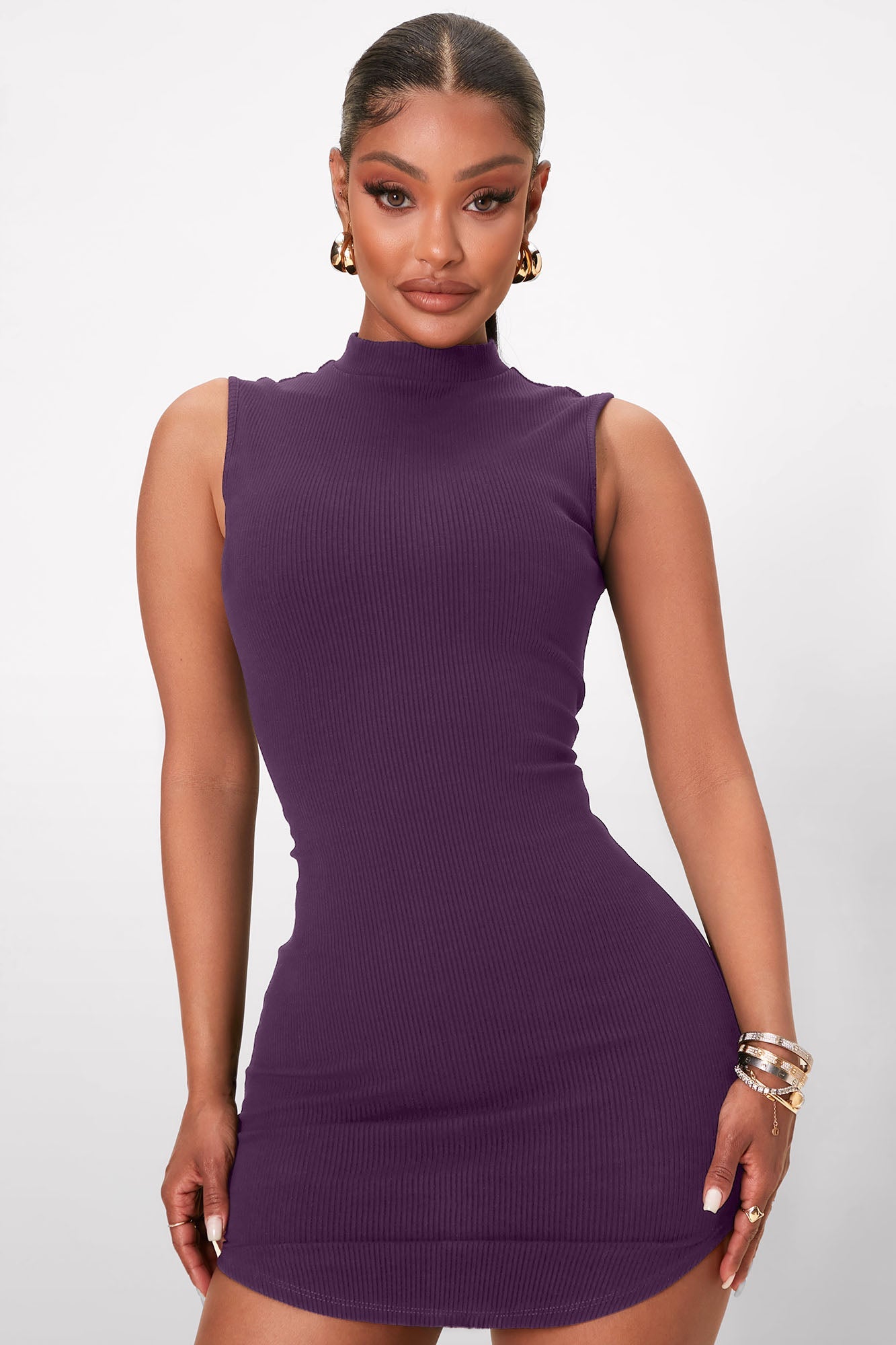Maddison Snatched Dress - Plum