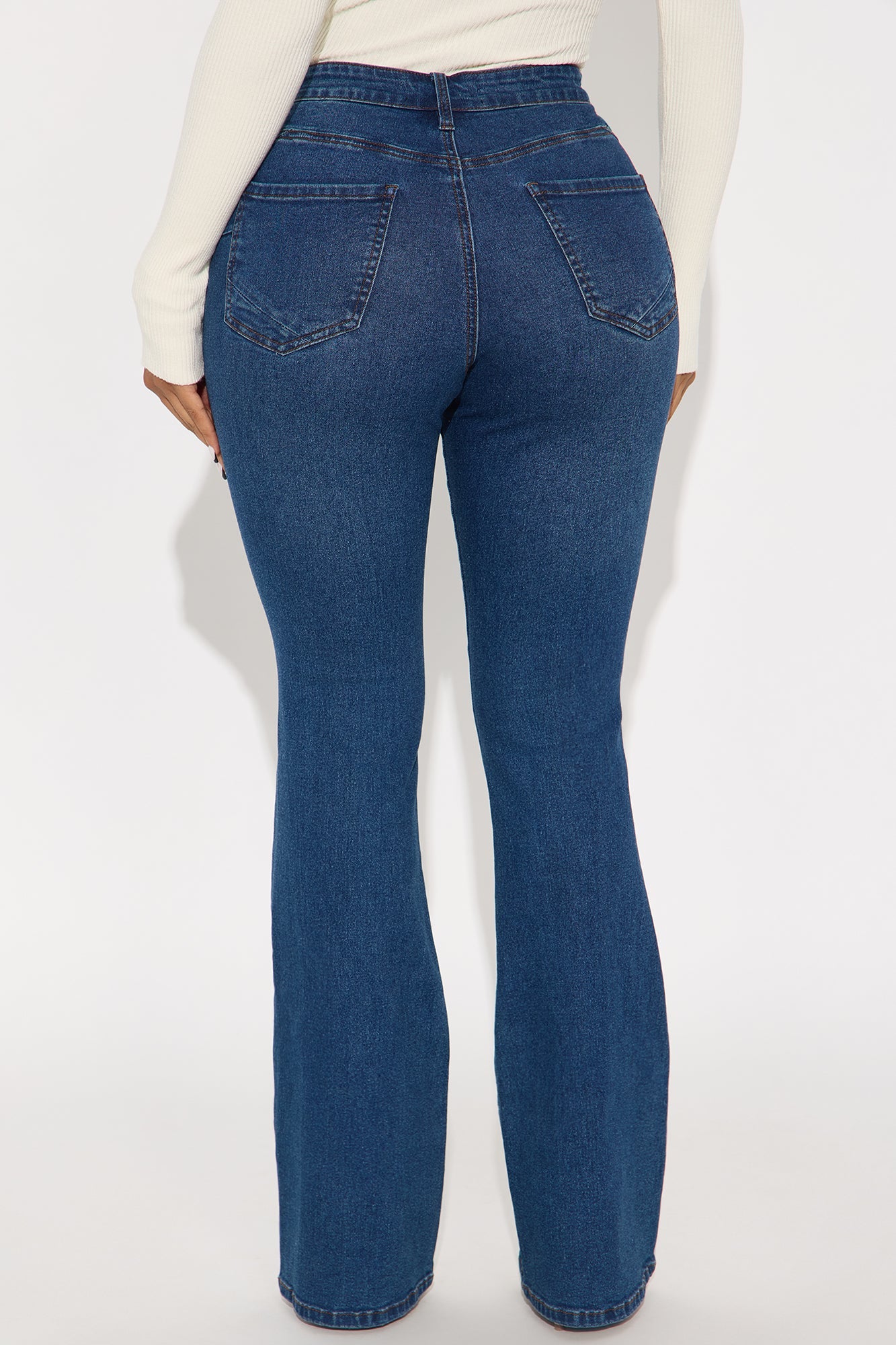 Vibe Check Curvy Stretch Bootcut Jeans  - Dark Denim