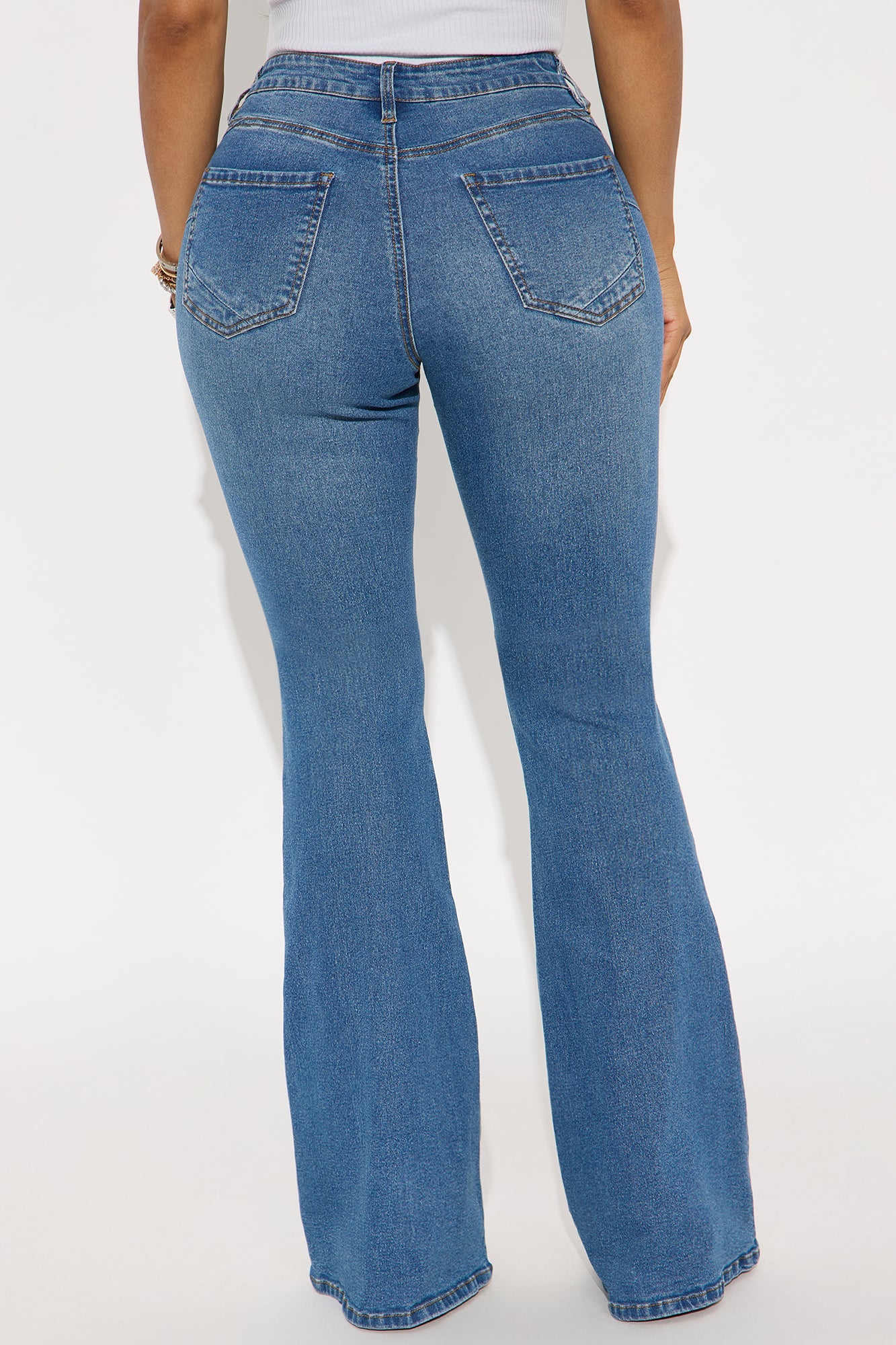 Tall Vibe Check Curvy Stretch Flare Jeans  - Medium Wash