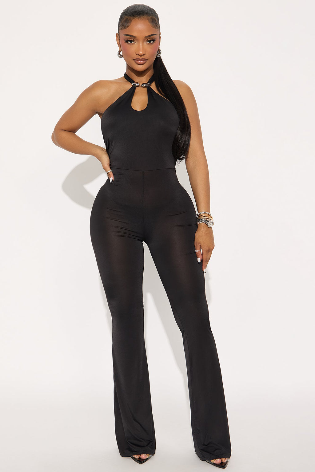 No Second Chances Halter Jumpsuit - Black