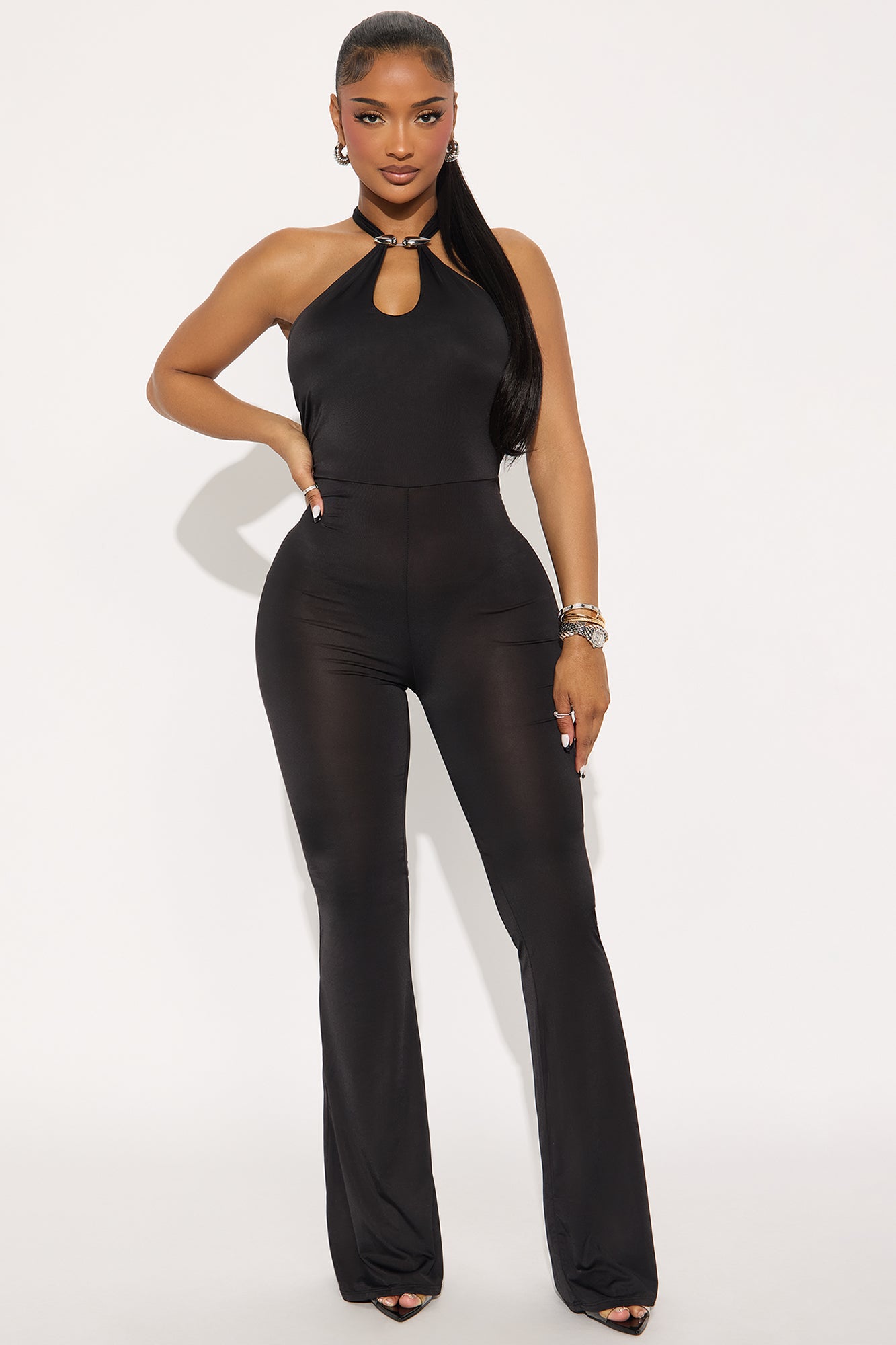No Second Chances Halter Jumpsuit - Black