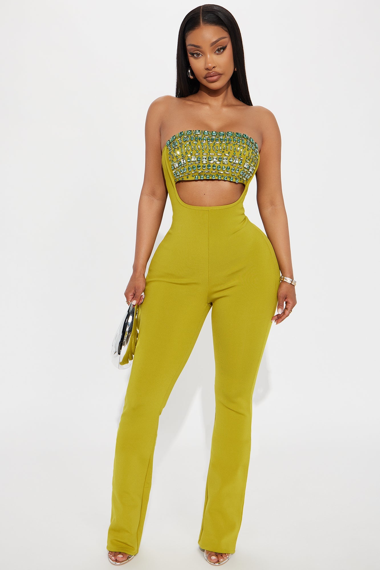 Citrine Elegance Bandage Jumpsuit - Chartreuse