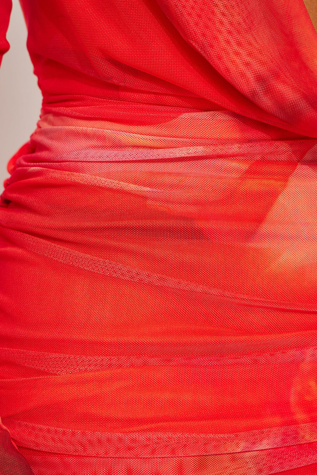 Melinda Mesh Micro Mini Dress - Orange/combo