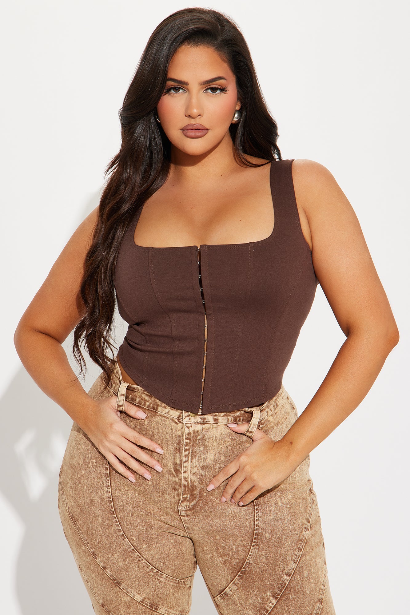 Belle Corset Top - Brown