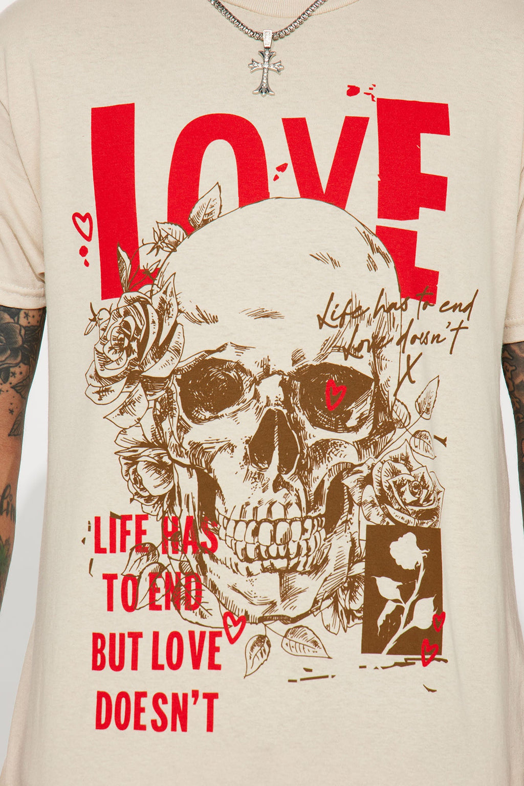Love Doesn't End Short Sleeve Tee - Tan