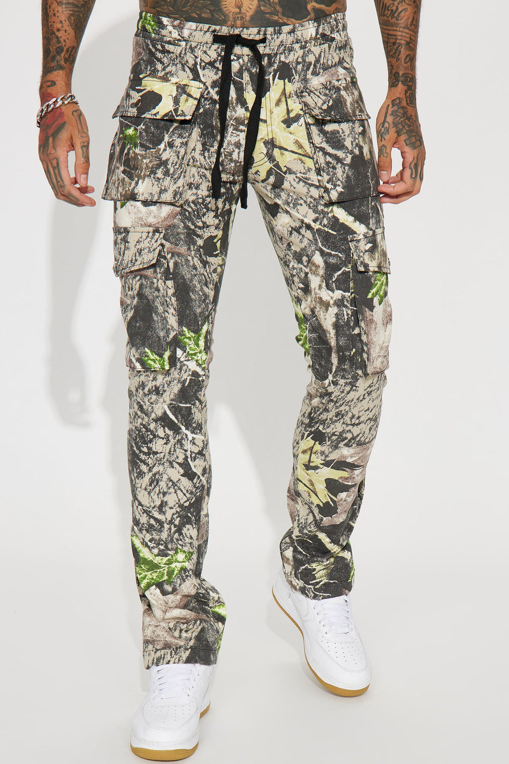 Worker Slim Cargo Pants - Green/combo