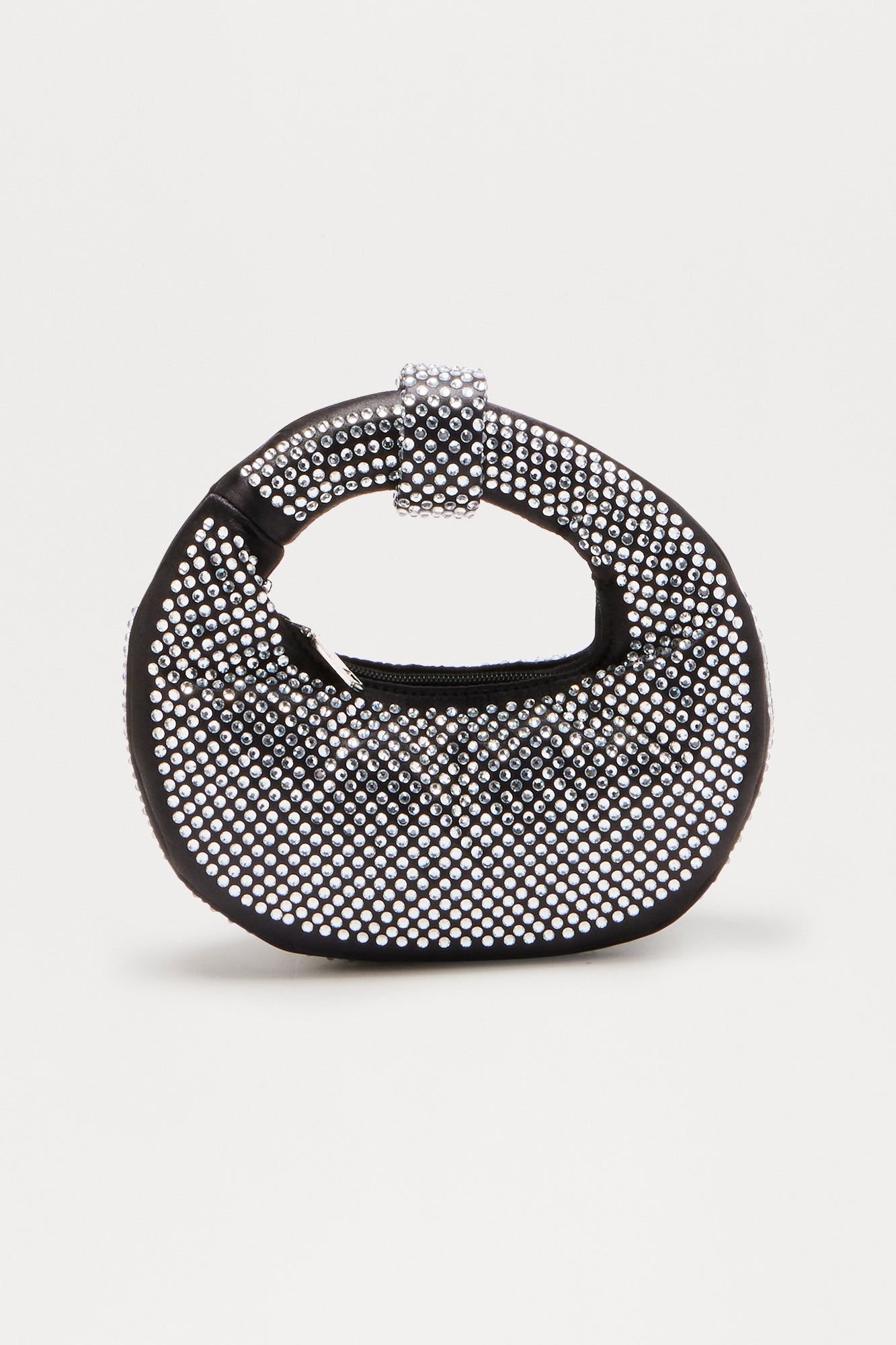 Midnight Muse Mini Rhinestone Embellished Handbag - Black