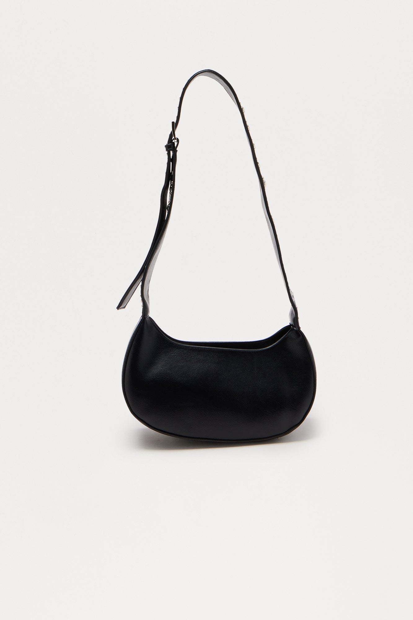 Silver Lake Faux Leather Shoulder Handbag - Black