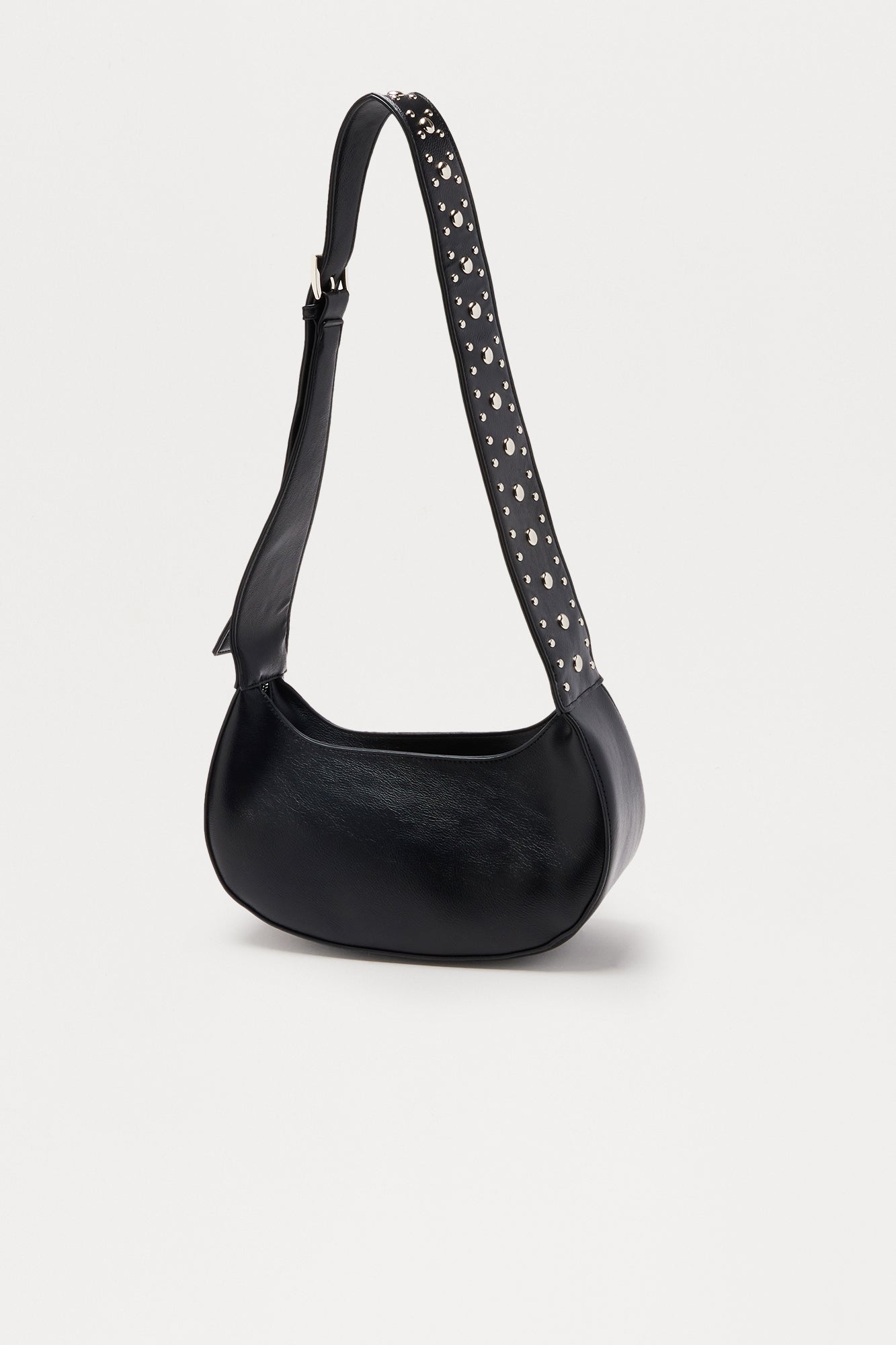 Silver Lake Faux Leather Shoulder Handbag - Black