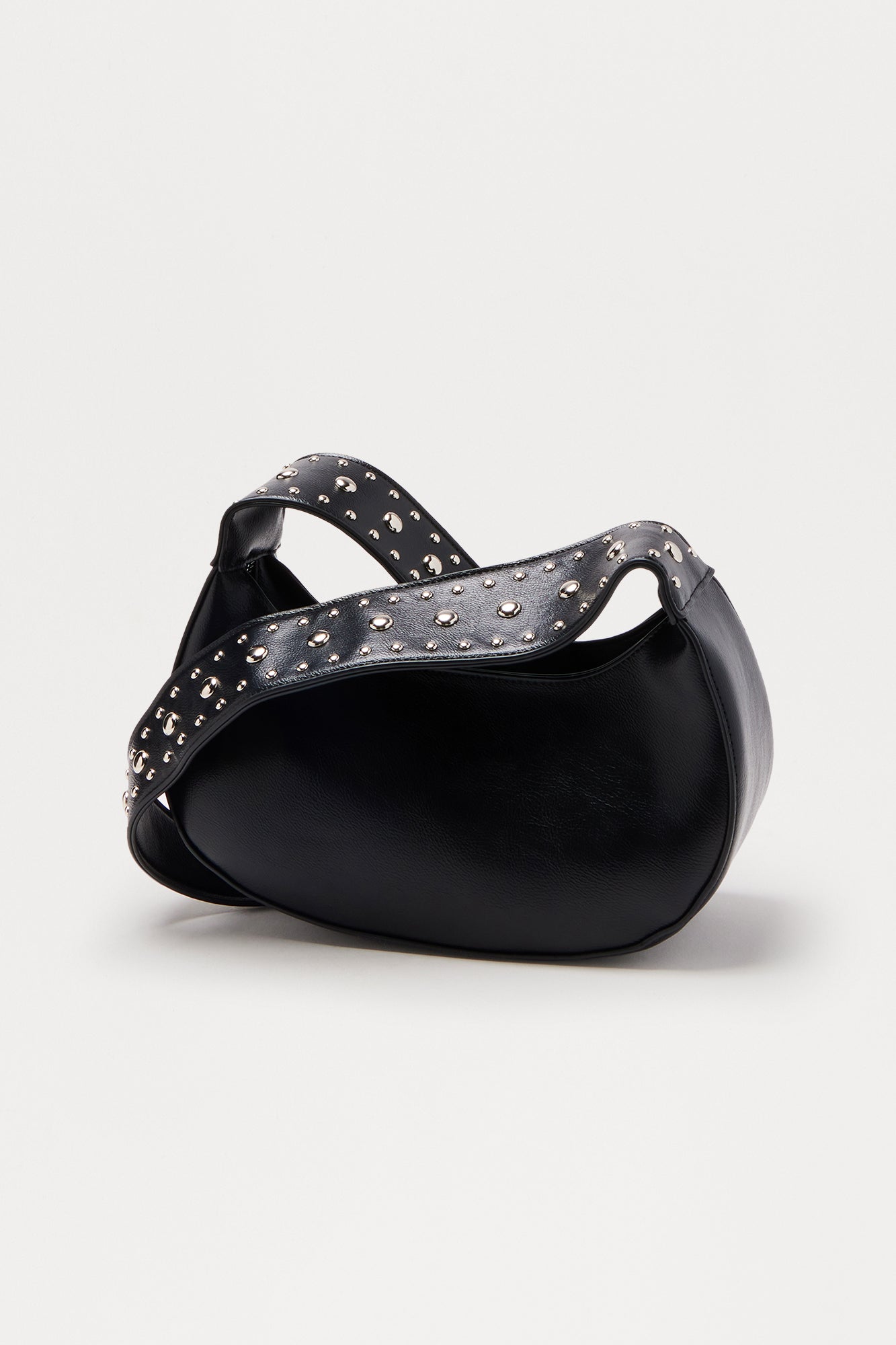 Silver Lake Faux Leather Shoulder Handbag - Black