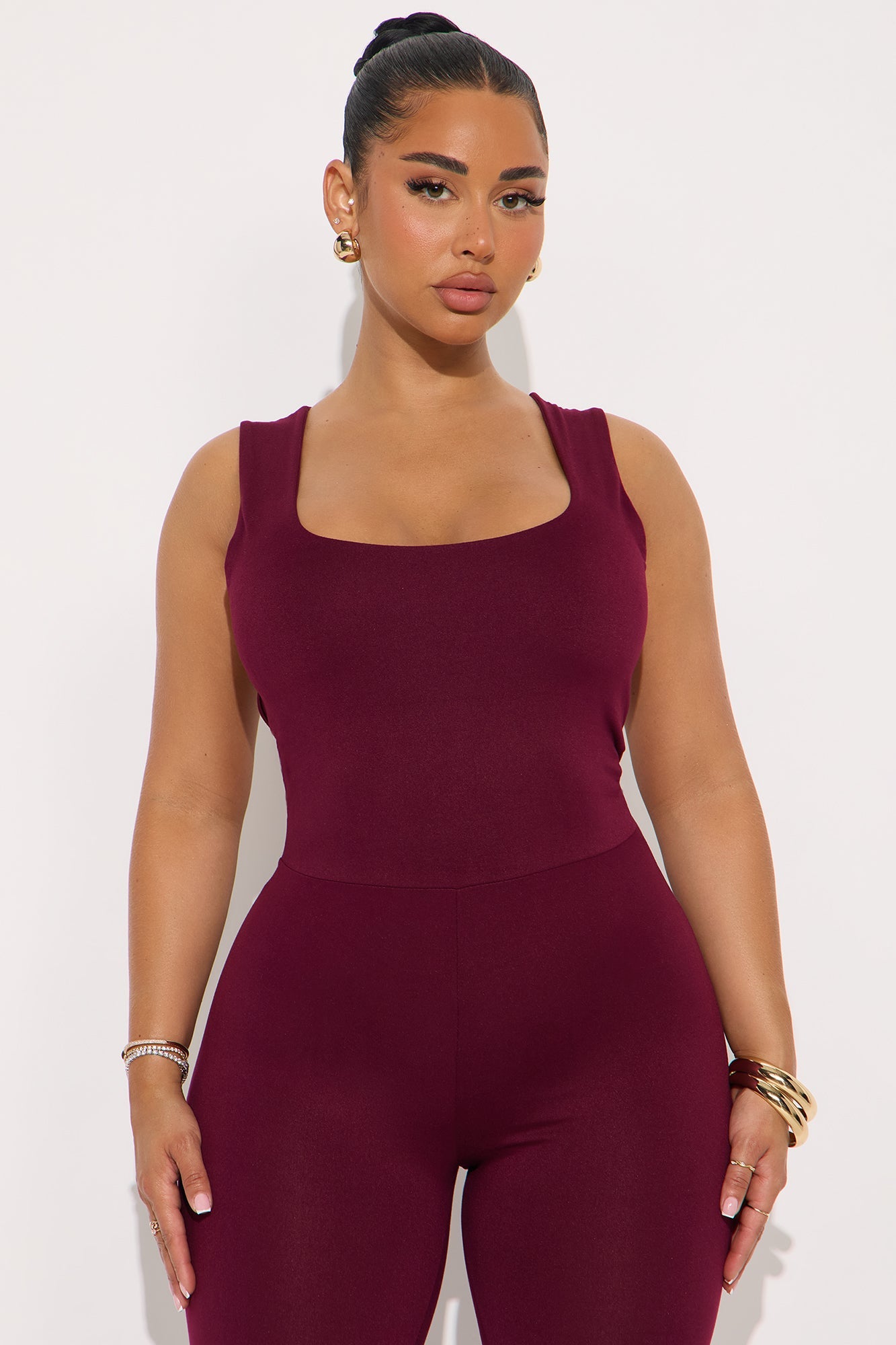 Nichole Capri Jumpsuit - Wine